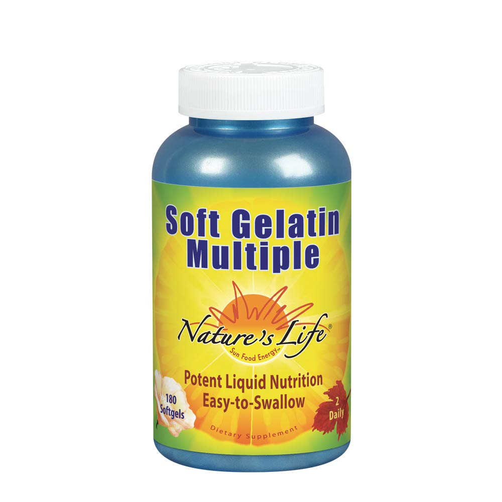 Nature’s Life Soft Gelatin Multiple | Complete Daily Multivitamin & Mineral Supplement With Iron | 180 Easy-to-Swallow Softgels | 3-Month Supply