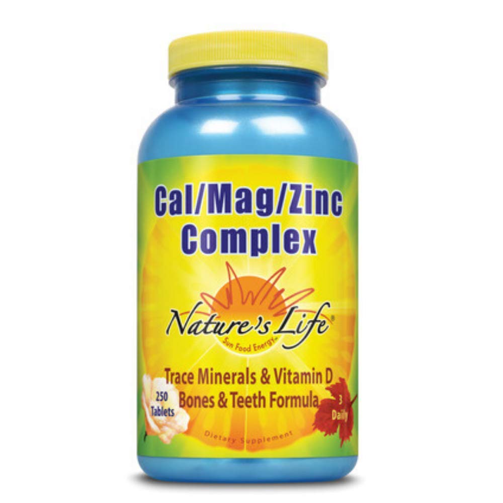Nature's Life Cal/Mag/Zinc , 1000/600/15 Mg,Trace Mineral & Vitamin D,  250 Tablets