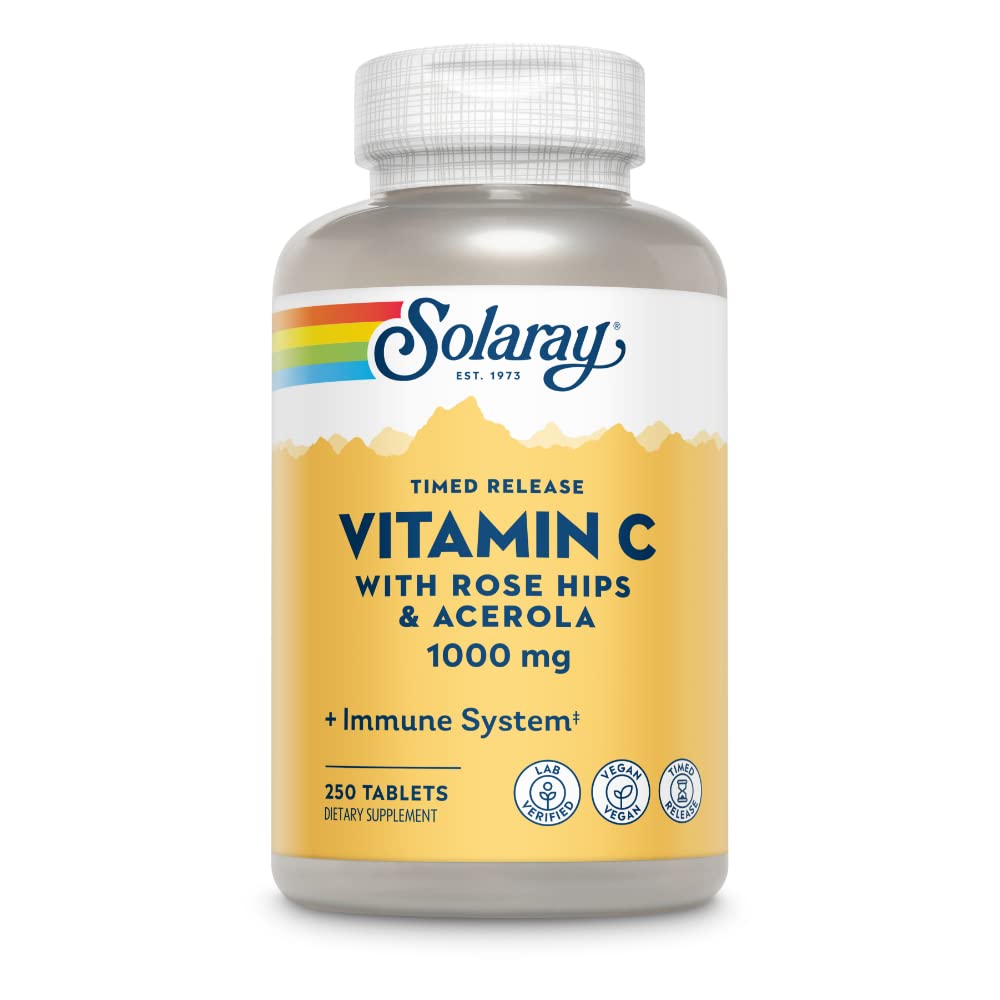Solaray Vitamin C with Rose Hips & Acerola Timed-Release 250ct Tablet