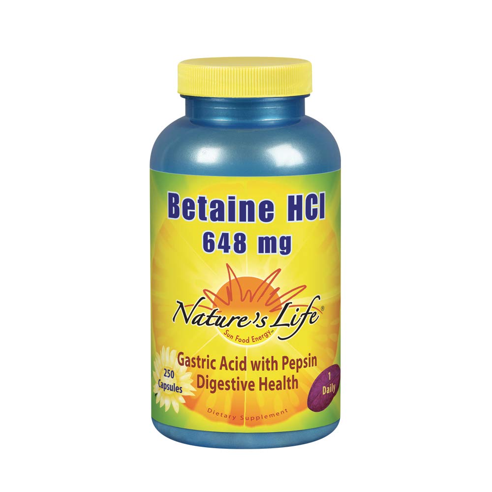 NaturesLife BetaineHCL,648mg 250ct Capsule