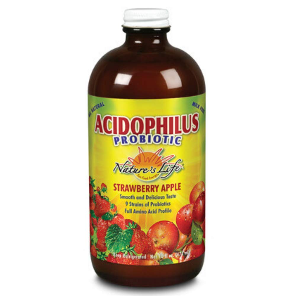 NaturesLife Straw-AppleAcidophilus 16oz Liquid StrawberryApple