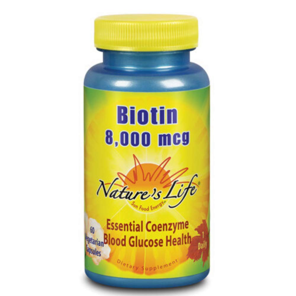 Nature's Life Biotin, 8000 Mcg, 60  Vegetarian Capsules