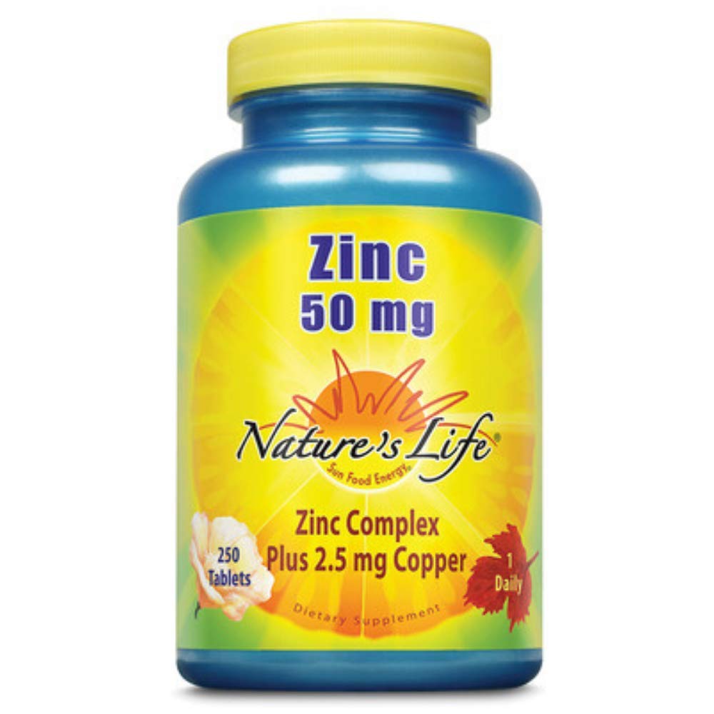 Nature's Life Zinc Tablets, 50 Mg, 250 Count