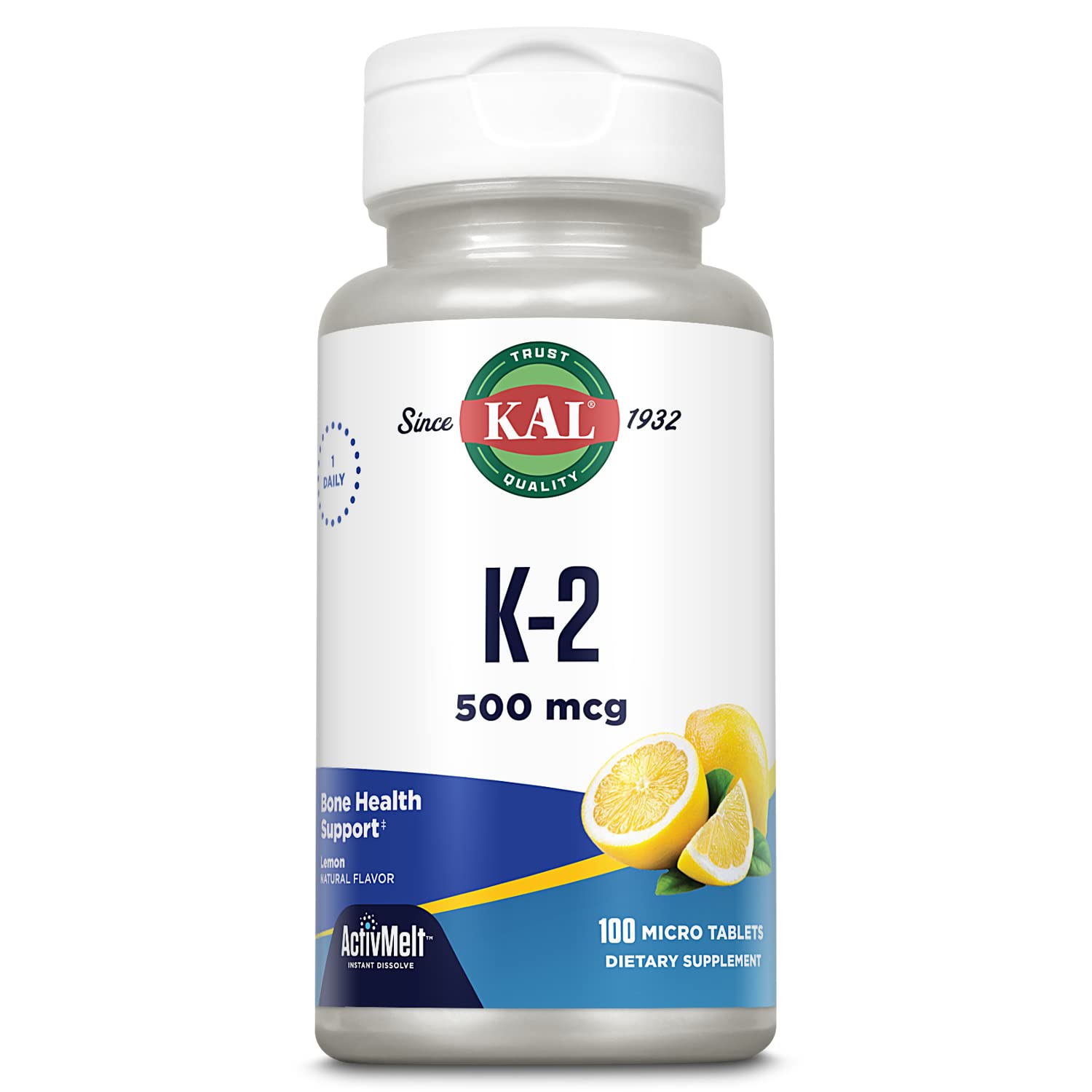 KAL K-2ActivMelt 100ct Lozenge Lemon