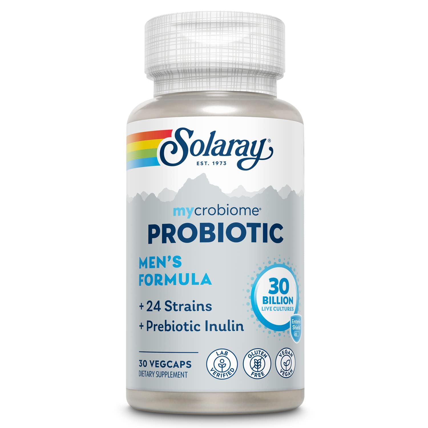 Solaray Mycrobiome Probiotic Mens Formula | Specially Formulated for Men | Healthy Digestion, Immune Function & More | 30 Billion CFU | 30 VegCaps
