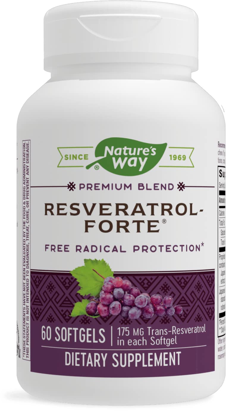 Nature's Way Resveratrol-Forte (R) High Potency 60 Softgel