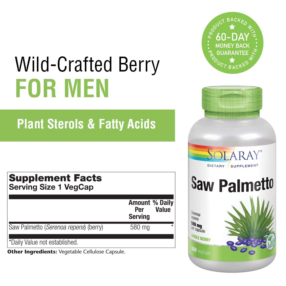 Solaray Saw Palmetto Berry Supplement 360ct VegCap