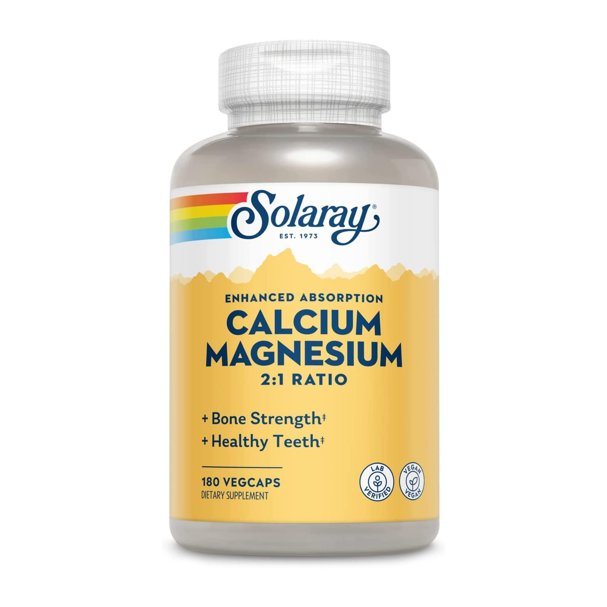 Solaray Calcium & Magnesium Supplement 2:1 Ratio - 180ct VegCap