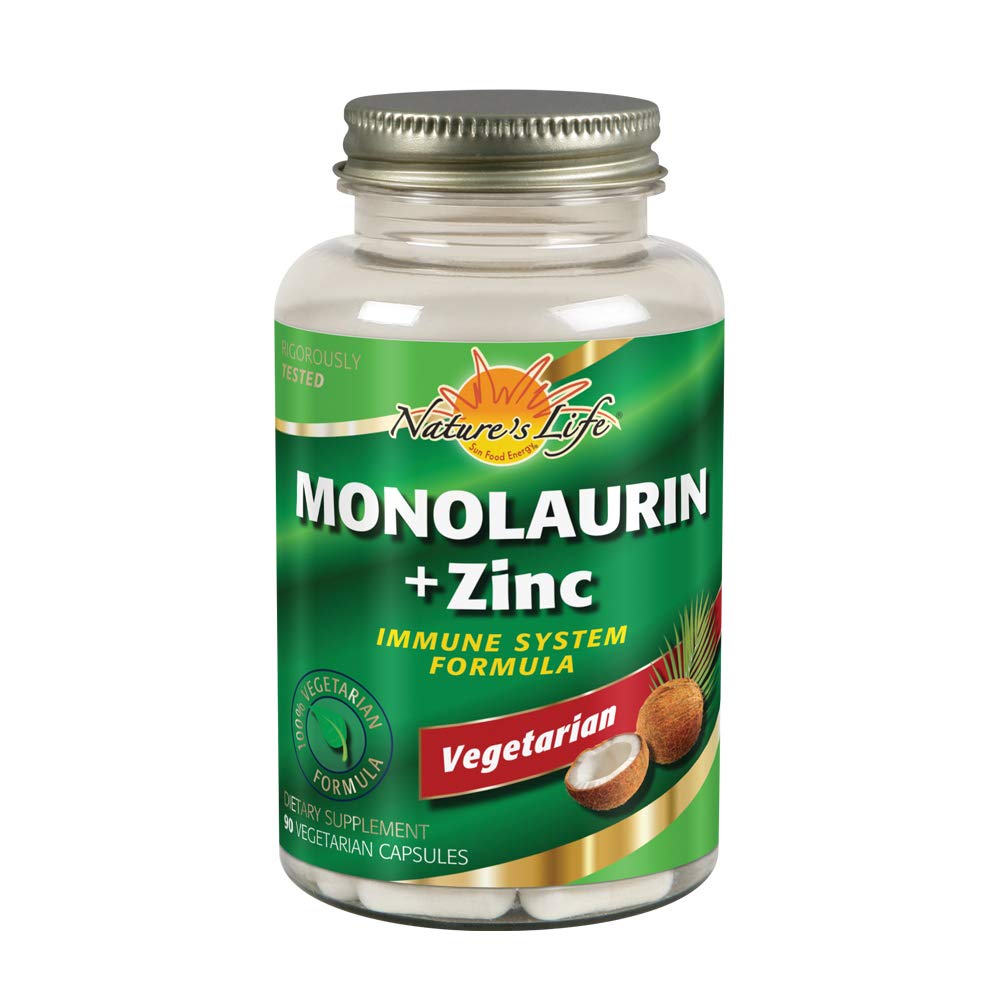NaturesLife Monolaurin+Zinc,FromRawCoconuts 90ct VegCap