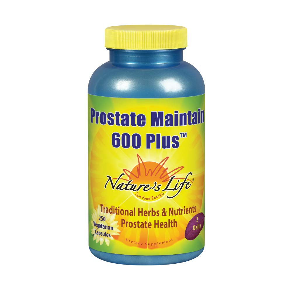 Nature's Life Prostate Maintain 600 Plus Formula for Men | L-Glutamic Acid, L-Alanine, Glycine & Saw Palmetto, Pumpkin Seed & Pygeum Bark | 250 CT