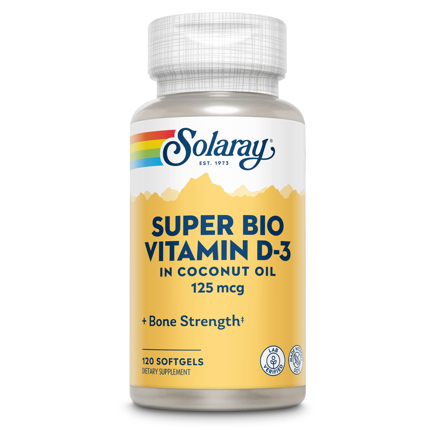 Solaray Super Bio Vitamin D-3 in Coconut Oil 120ct Softgel