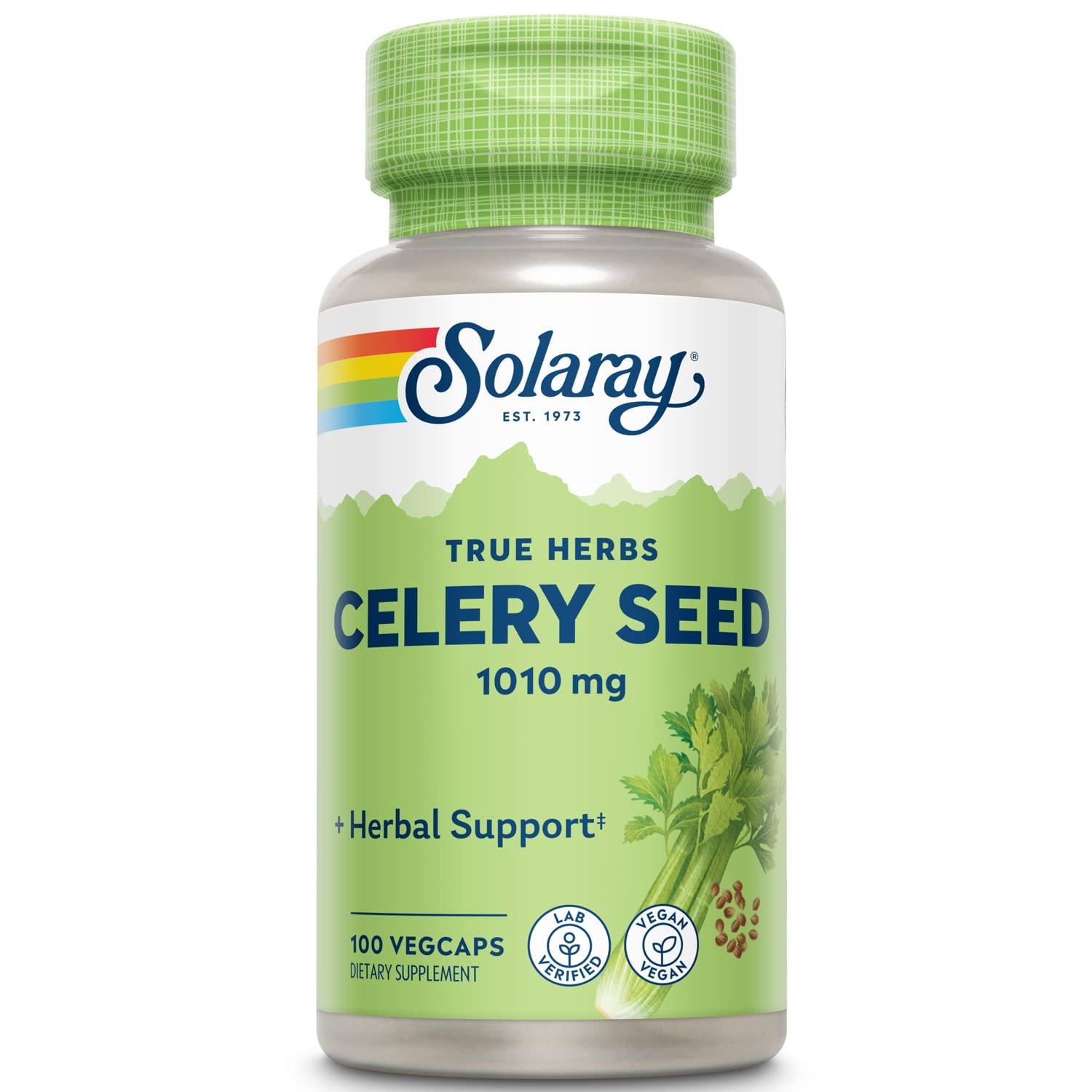 Solaray Celery Seed 505mg | Healthy Cardiovascular, Liver, Water Balance & Joint Support | Whole Seed w/Phytochemicals & Flavonoids | Non-GMO | 100ct