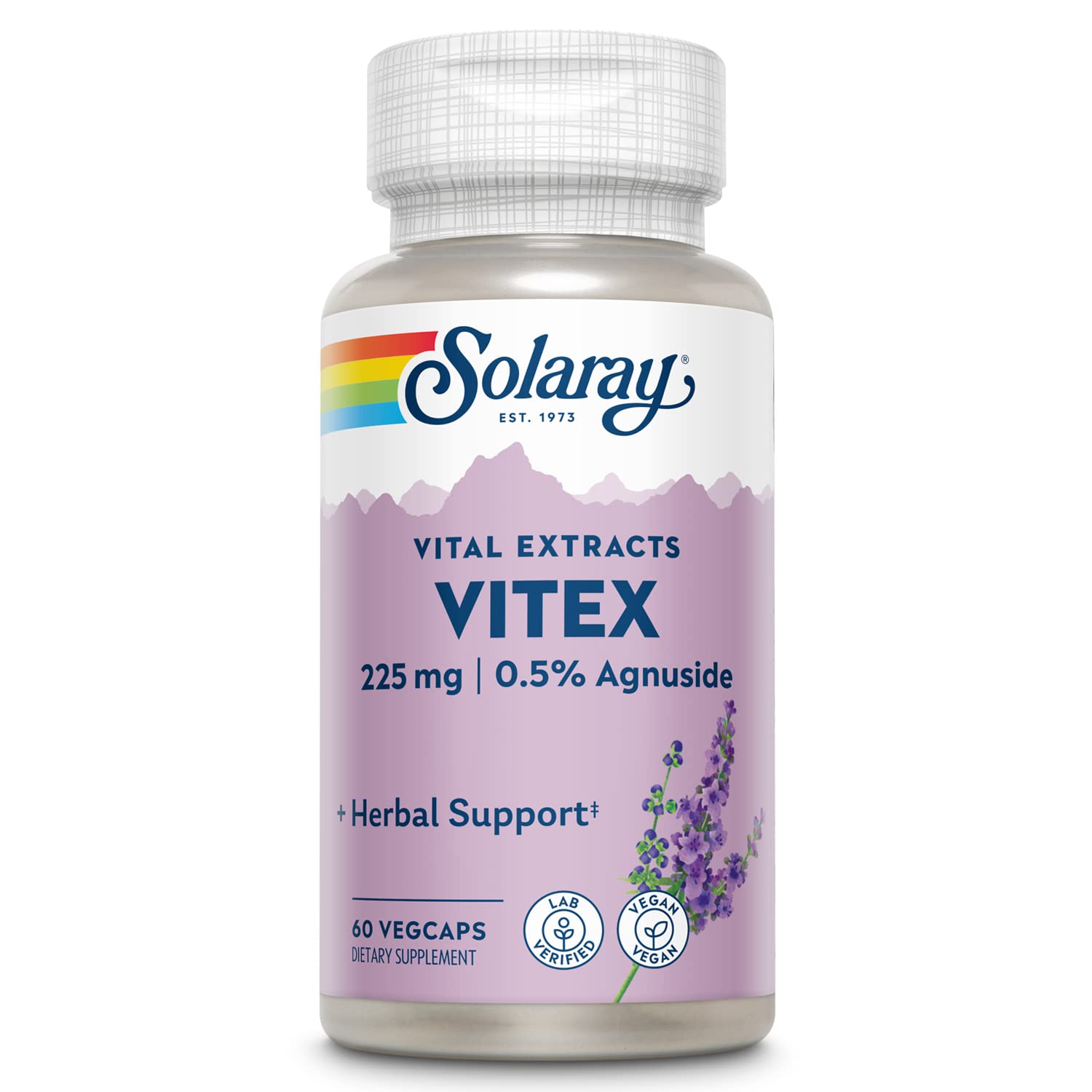Solaray Vitex Chaste Berry Extract 225mg | Traditional Women's Health Support Supplement | Contains .5% Agnuside | Non-GMO | Vegan | 60 VegCaps