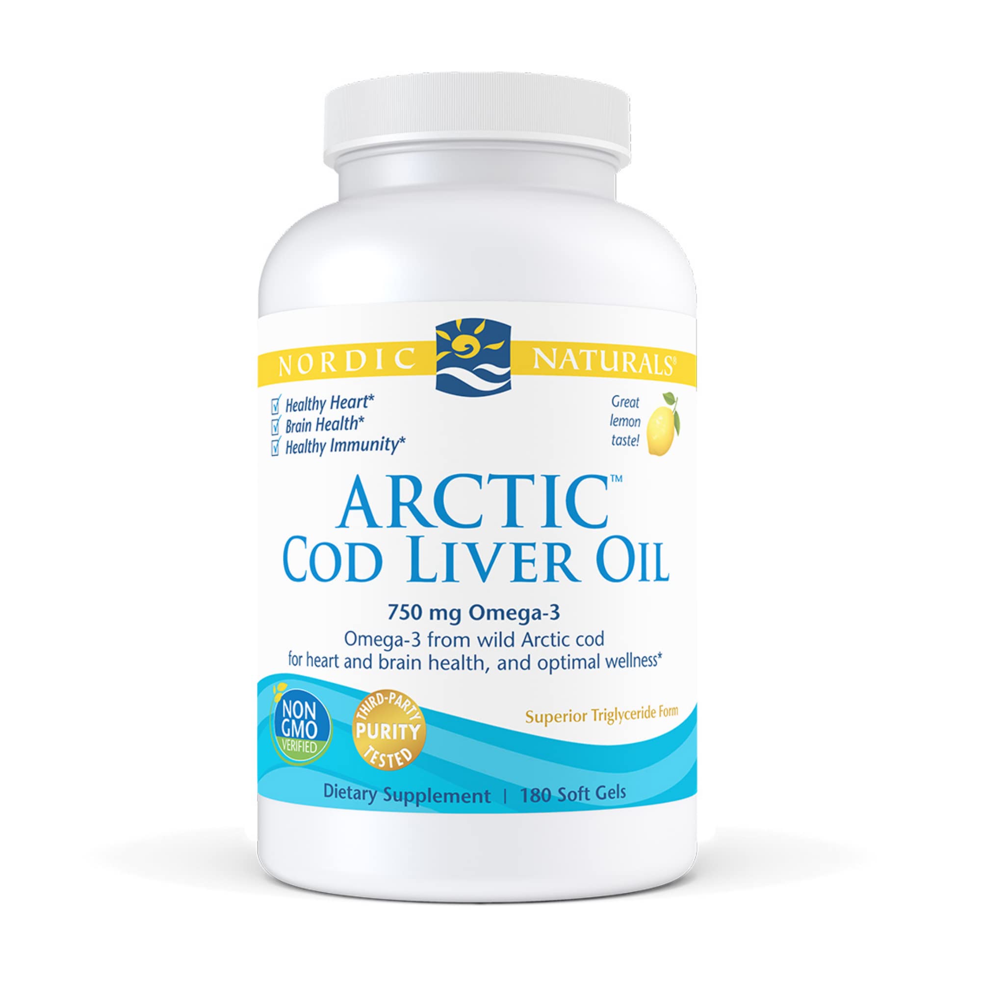 Nordic Naturals - Arctic CLO, Heart and Brain Health, and Optimal Wellness, 180 Soft Gels