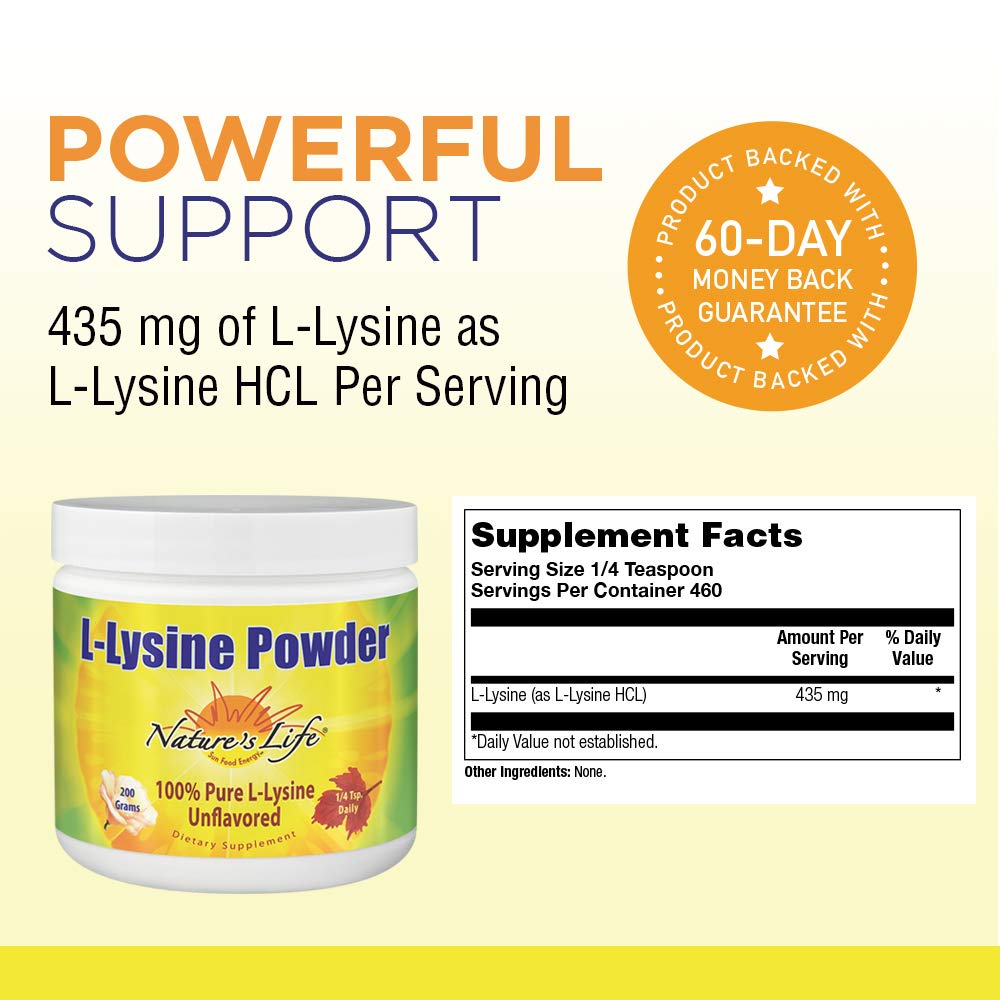 Nature's Life L-Lysine Powder 200 Gm