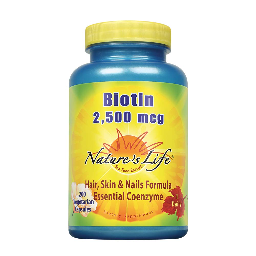 Nature's Life Biotin Capsules, 2500 Mcg, 200 Count