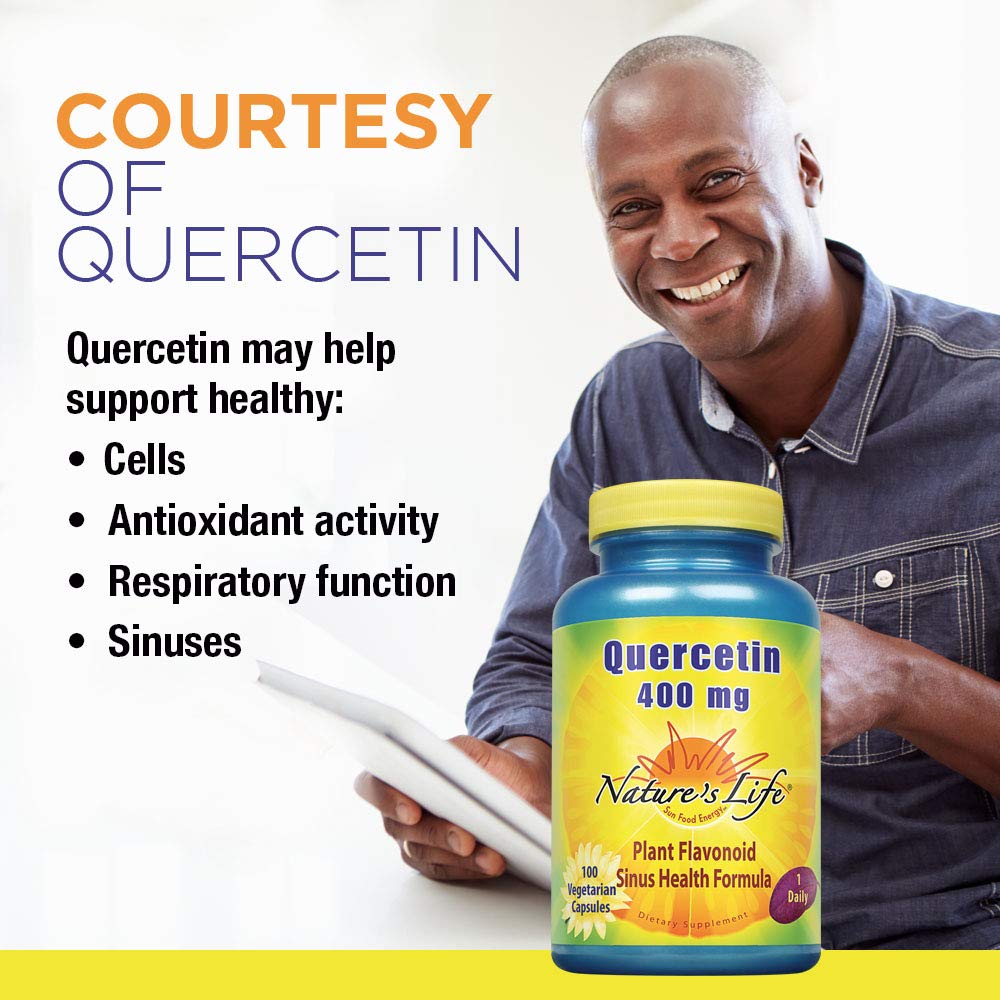 Nature’s Life Quercetin 400mg | May Support Healthy Cells, Immune & Cardiovascular Functions & Healthy Sinuses | 100 Vegetarian Capsules