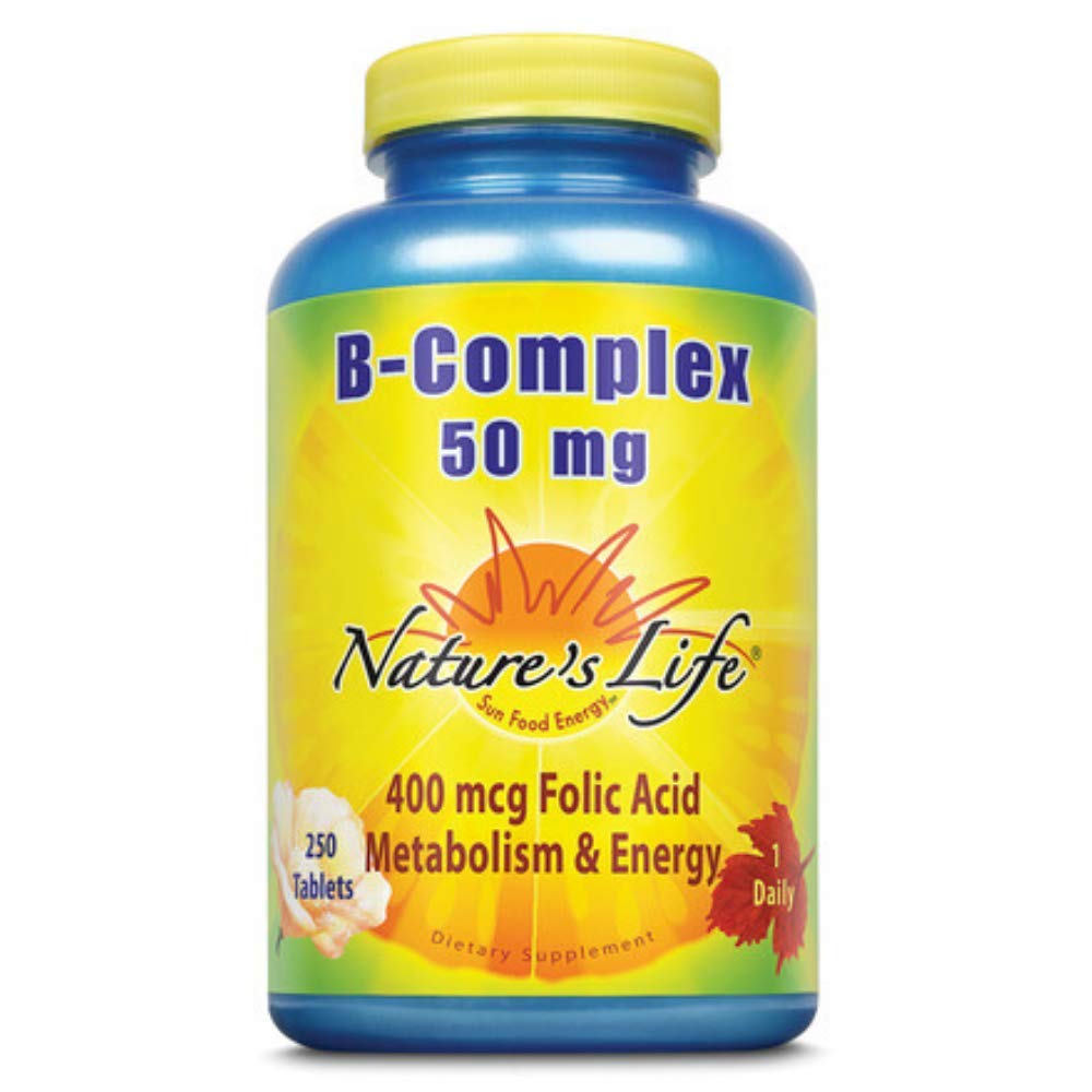 Nature's Life B-Complex , 50 Mg, 400 mcg Folic Acid, 250 Tablets