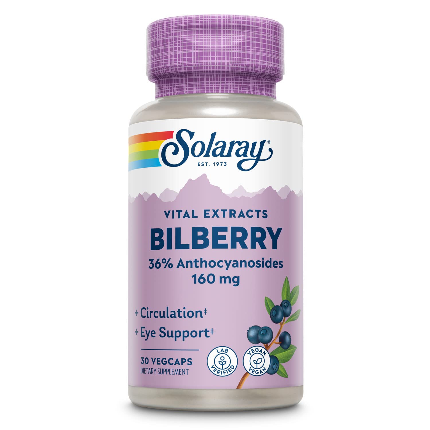 Solaray Bilberry Berry Extract One Daily 30ct VegCap