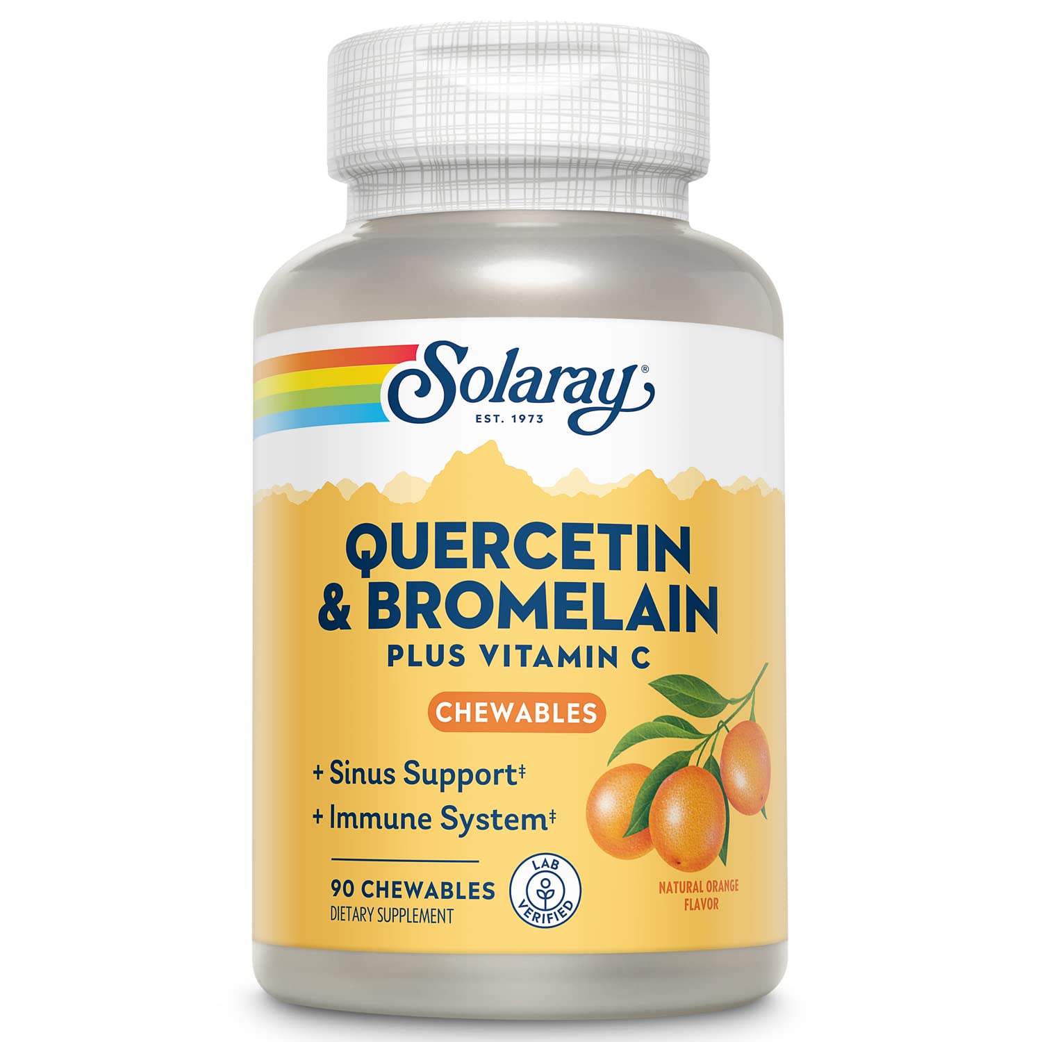 Solaray QBC Plex Quercetin & Bromelain plus Vitamin C 90ct Chewable Orange