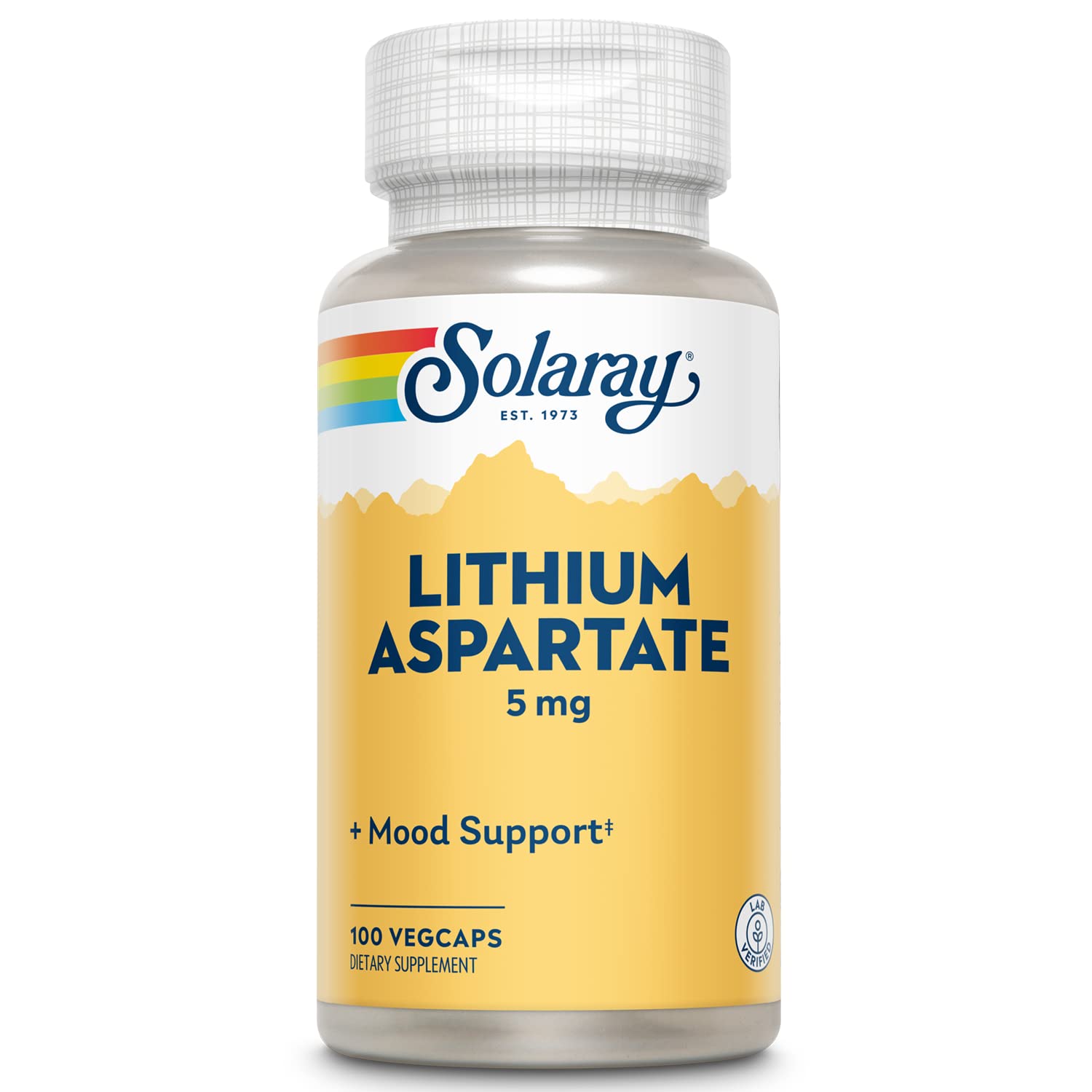Solaray Lithium Aspartate Supplement, 5 mg | 100 Count