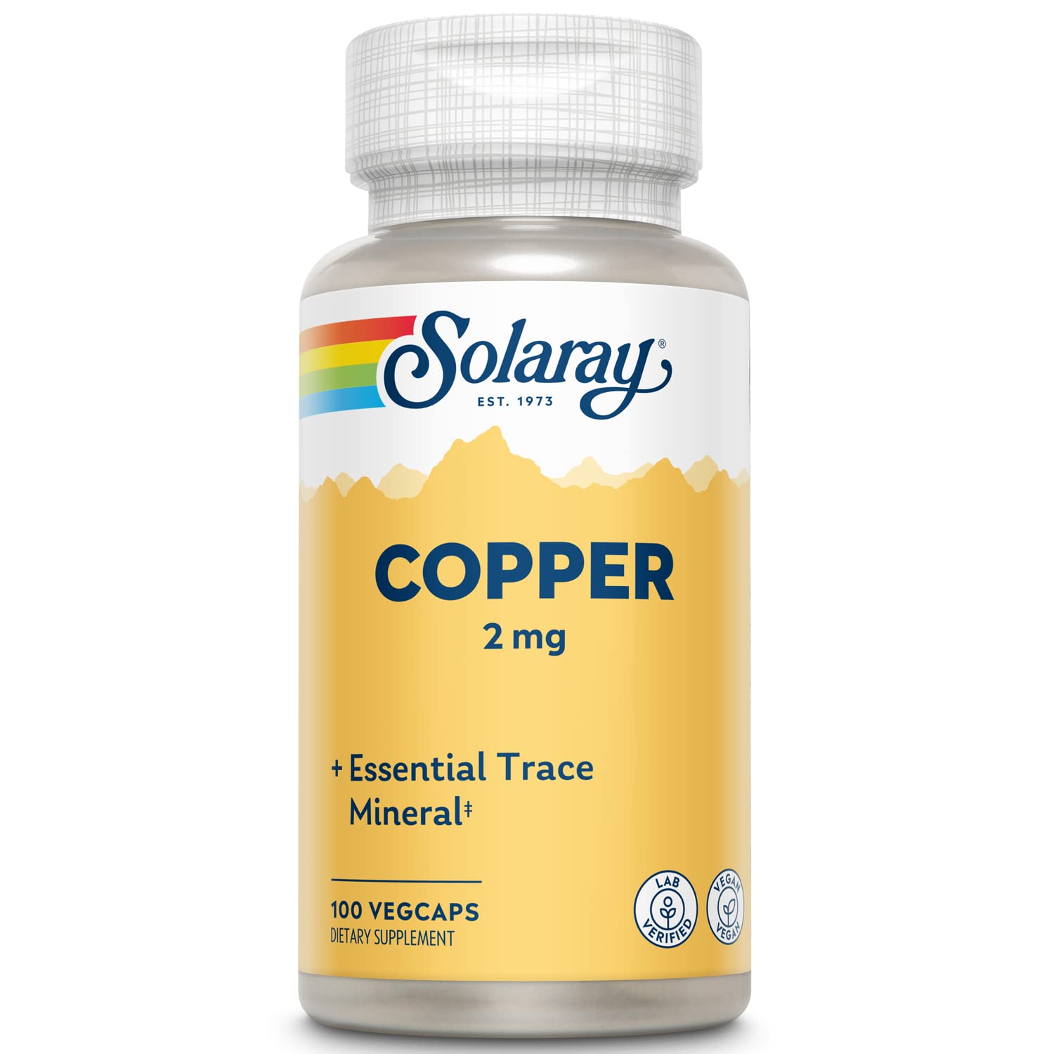 Solaray Copper 100ct VegCap Pack of 3