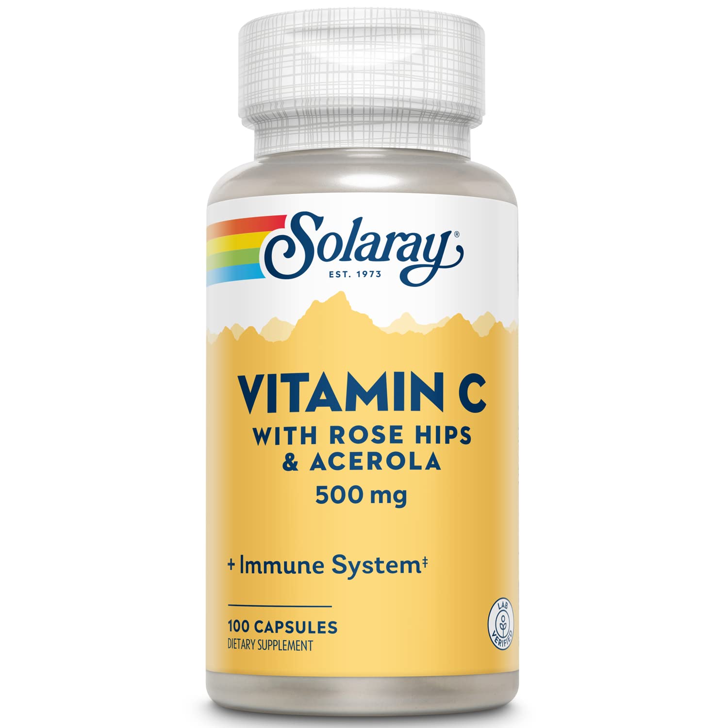 Solaray C w/ Rose Hips & Acerola, Capsule (Btl-Plastic) 500mg | 100ct