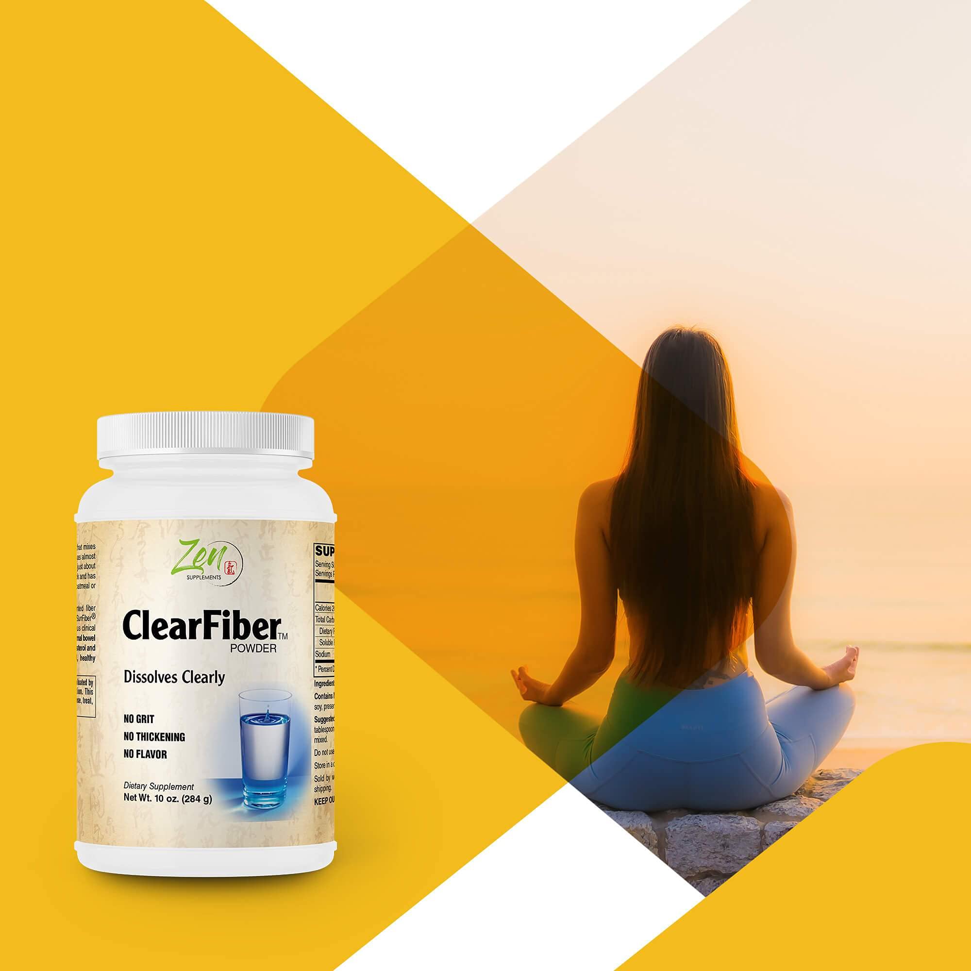 Zen Supplements - Clearfiber - Supports a Healthy Gut & Digestive Regularity, Feeds Good Bacteria, Ease Gas & a Complement for Probiotics 10 Oz-Powder