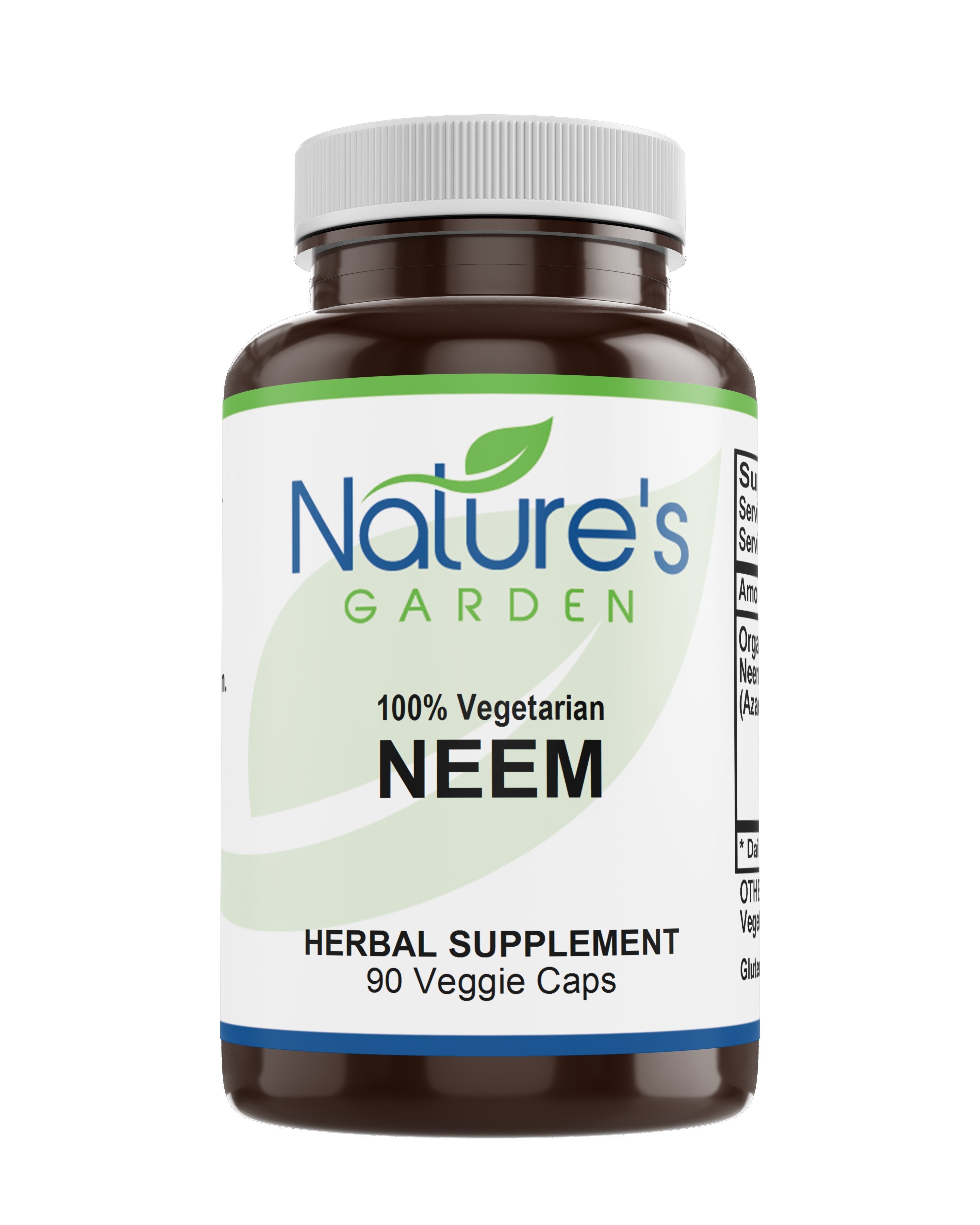 Neem - 90 Veggie Caps with 500mg Organic Neem Leaf Supplement