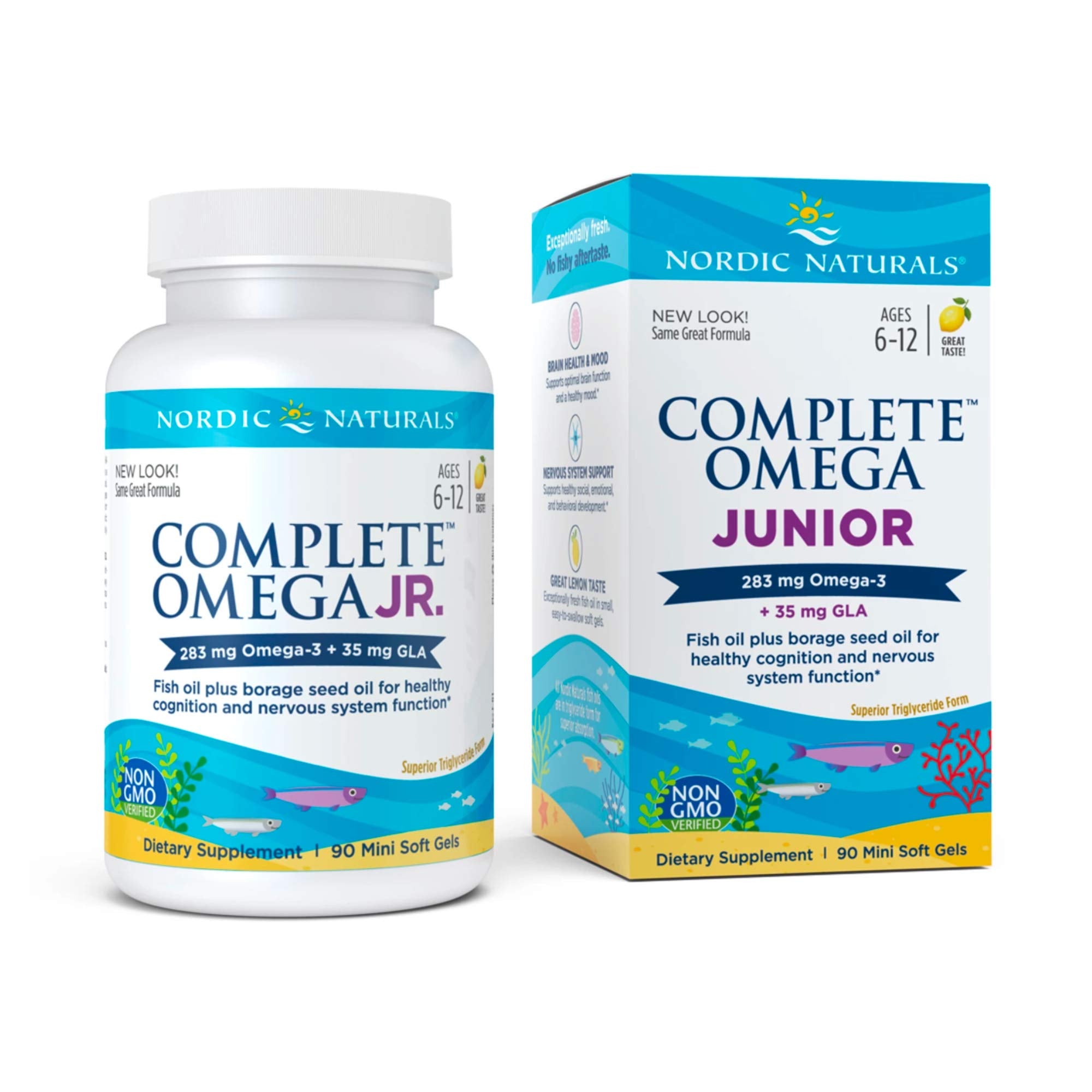 Nordic Naturals - Complete Omega Junior, Promotes Brain, Bone, and Nervous and Immune System Health, 90 Soft Gels