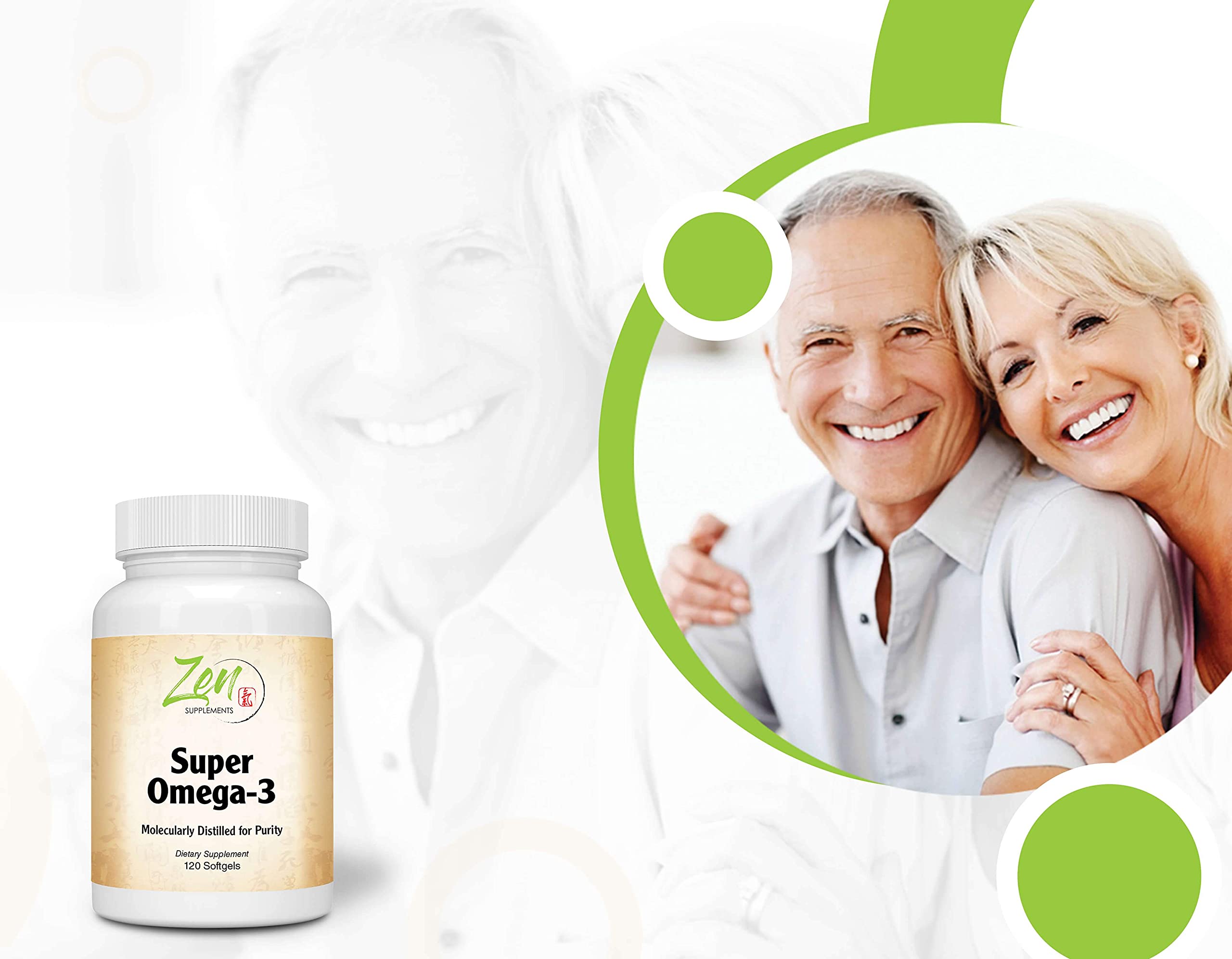 Zen Supplements - Super Omega-3 120-Softgel - Supports Cardiovascular, Joint & Skin Health, Heart Healthy Supplement, Essential Fatty Acids - Contains 300 mg EPA & 200 mg DHA per Capsule