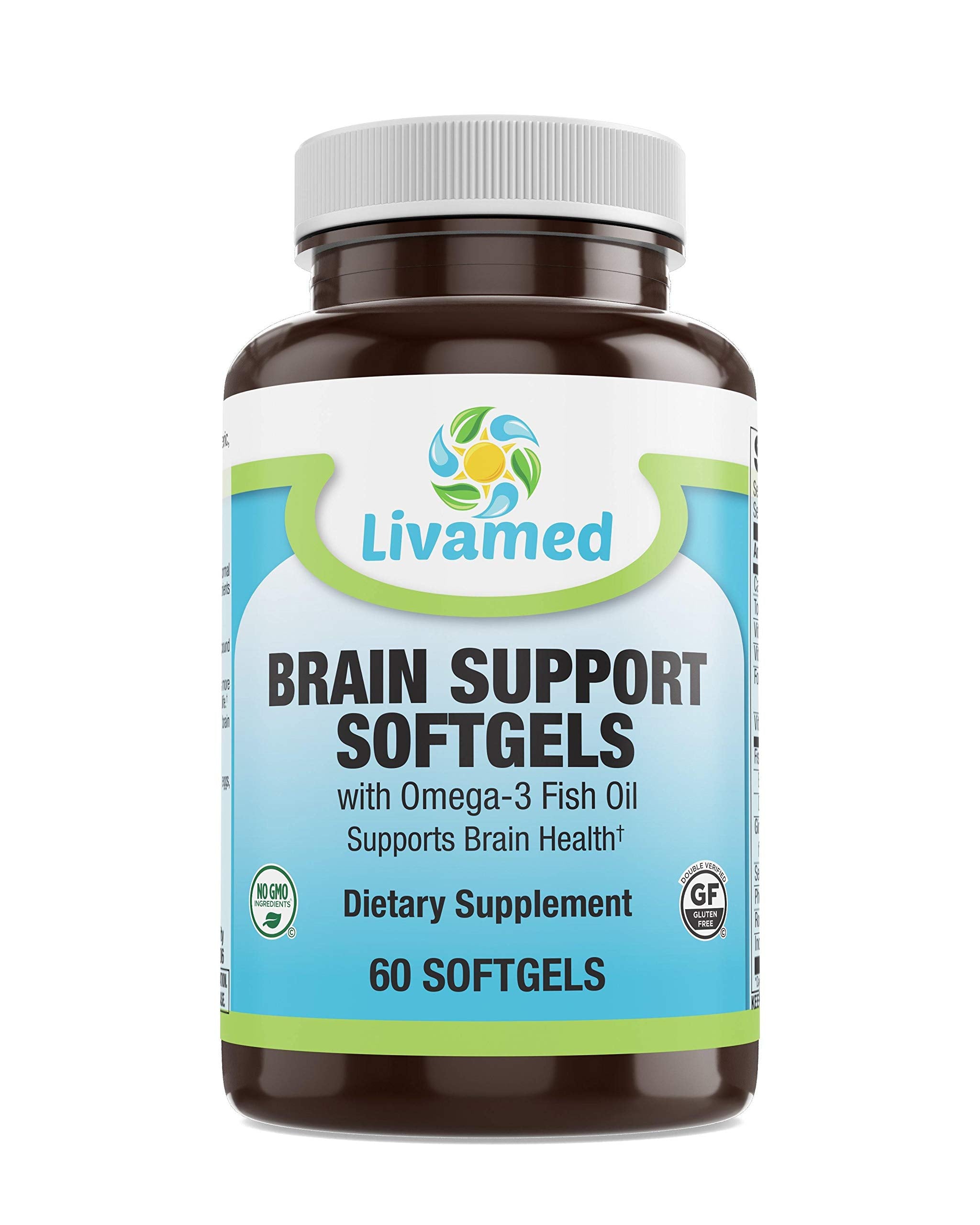 Livamed - Brain Support Softgels with Omega-3 Fish Oil 60 Count