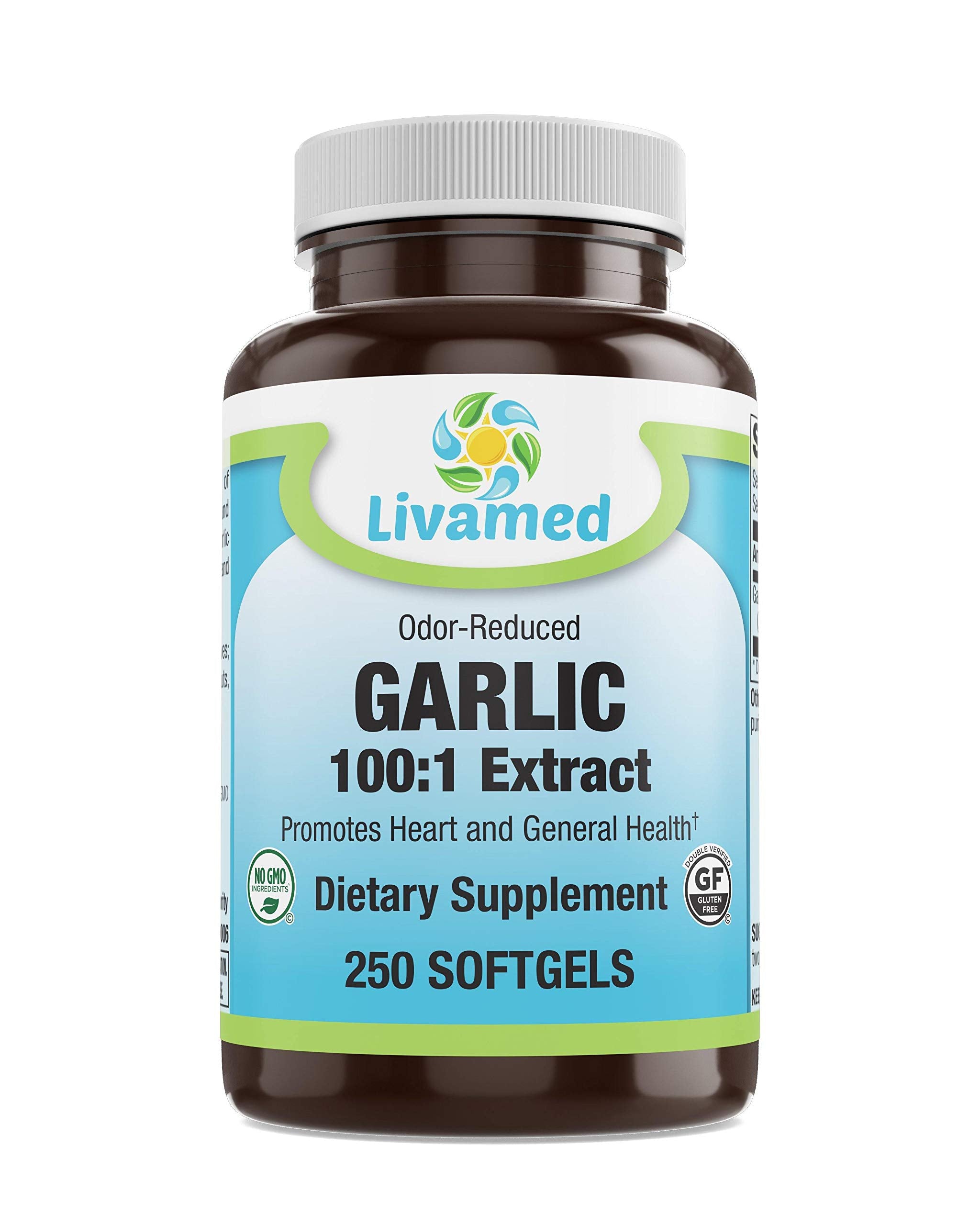 Livamed - Garlic 500 mg 100:1 Extract Odor-Reduced Softgels 250 Count