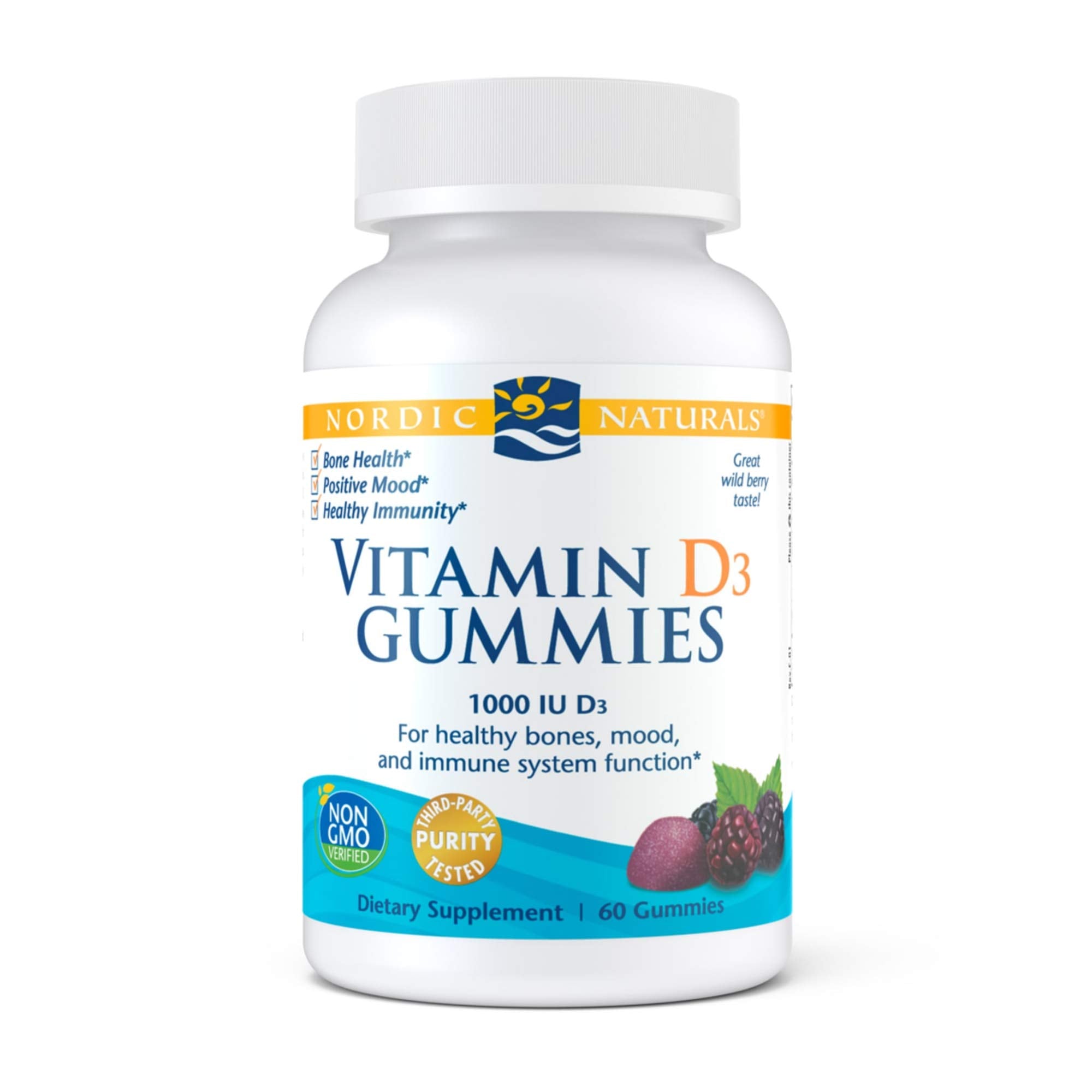 Nordic Naturals Vitamin D3 Gummies - Healthy Bones, Mood, and Immune System Function*, 60 Count