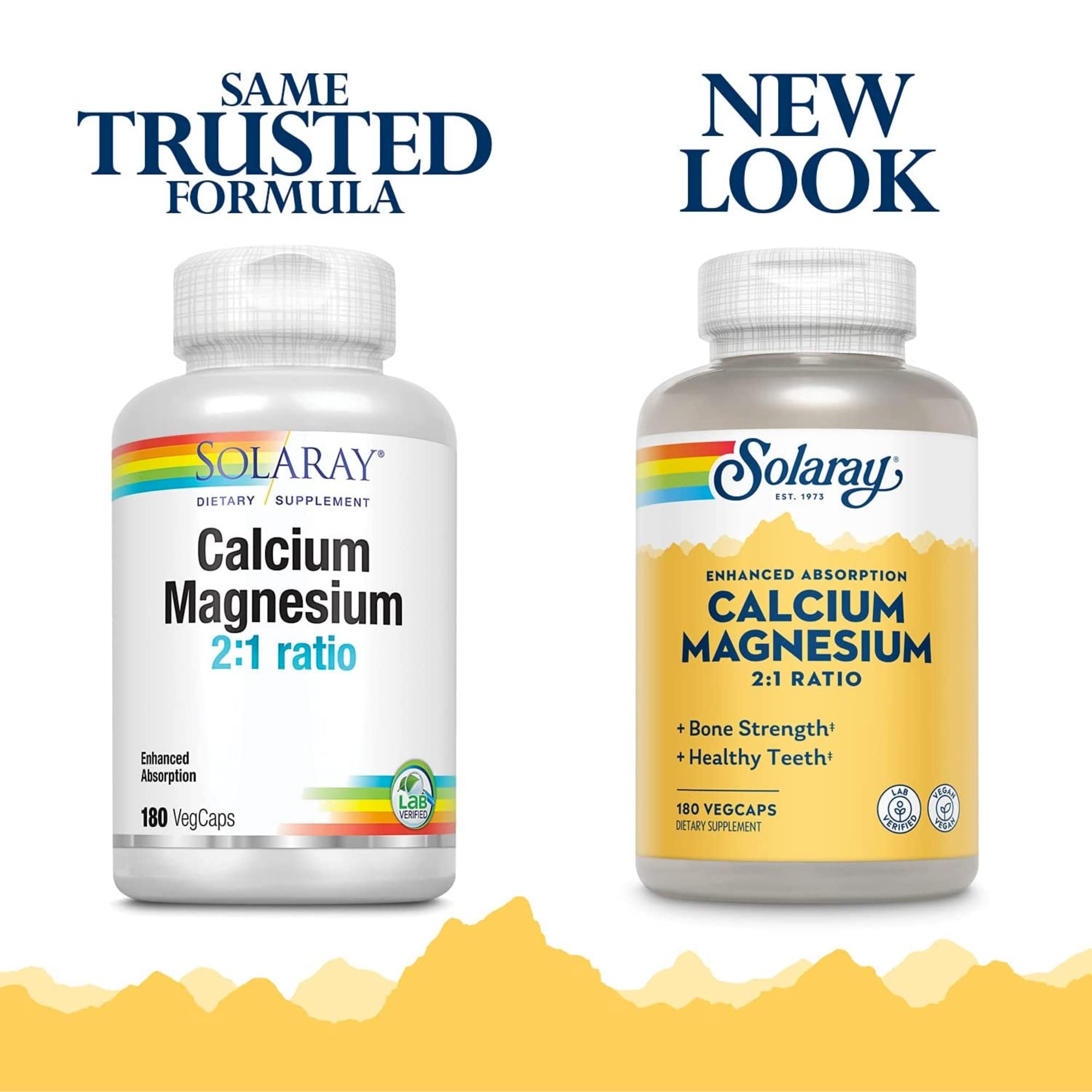 Solaray Calcium & Magnesium Supplement 2:1 Ratio - 180ct VegCap