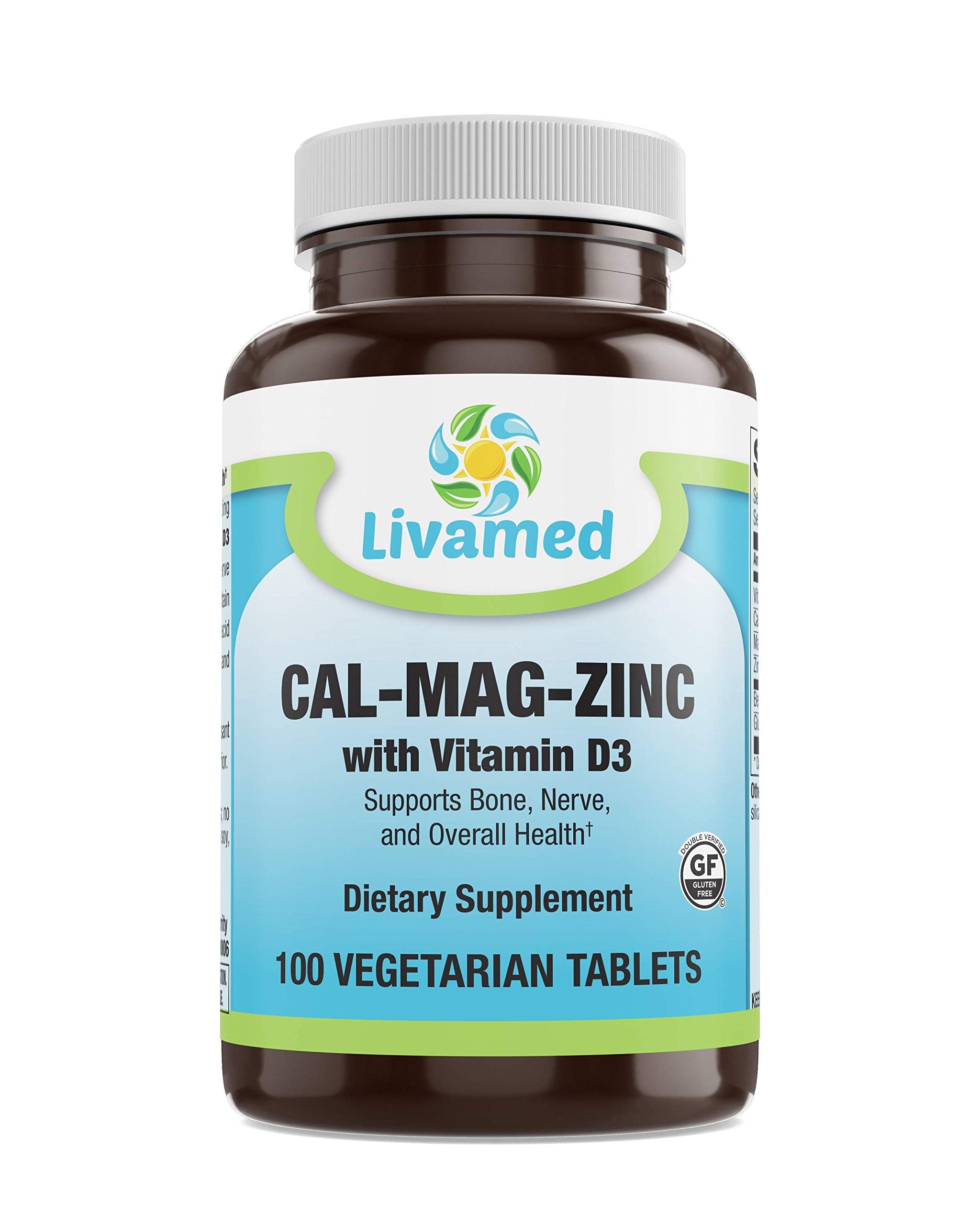 Livamed - Cal-Mag-Zinc with Vitamin D3 Veg Tabs 100 Count