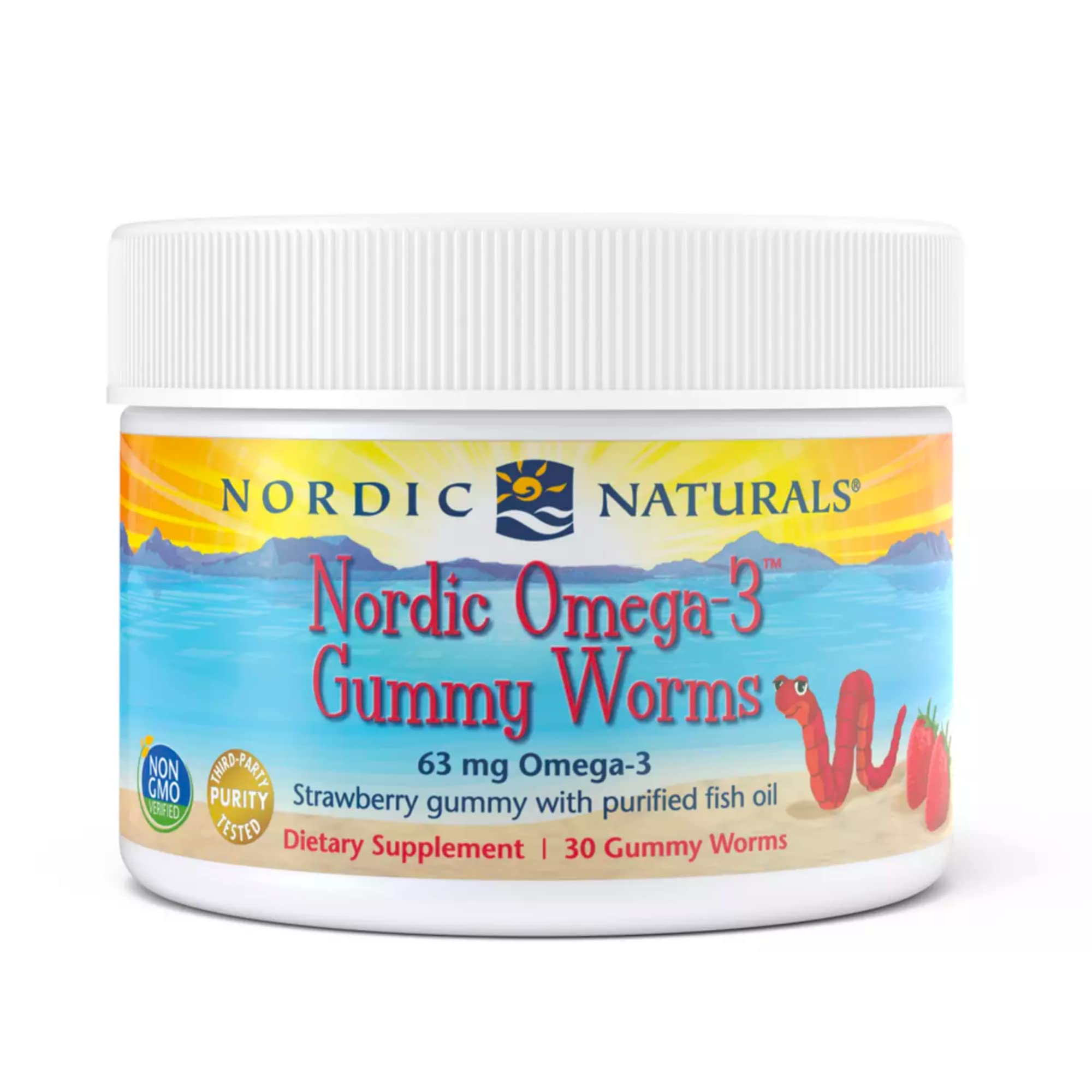 Nordic Naturals - Nordic Omega-3 Gummy Worms, Supports Optimal Brain and Immune Function, 30 Count