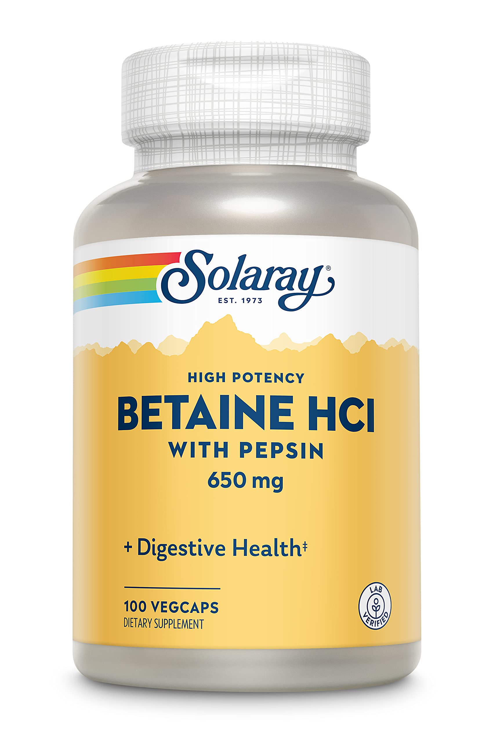 Solaray High Potency Betaine HCl with Pepsin 100ct VegCap
