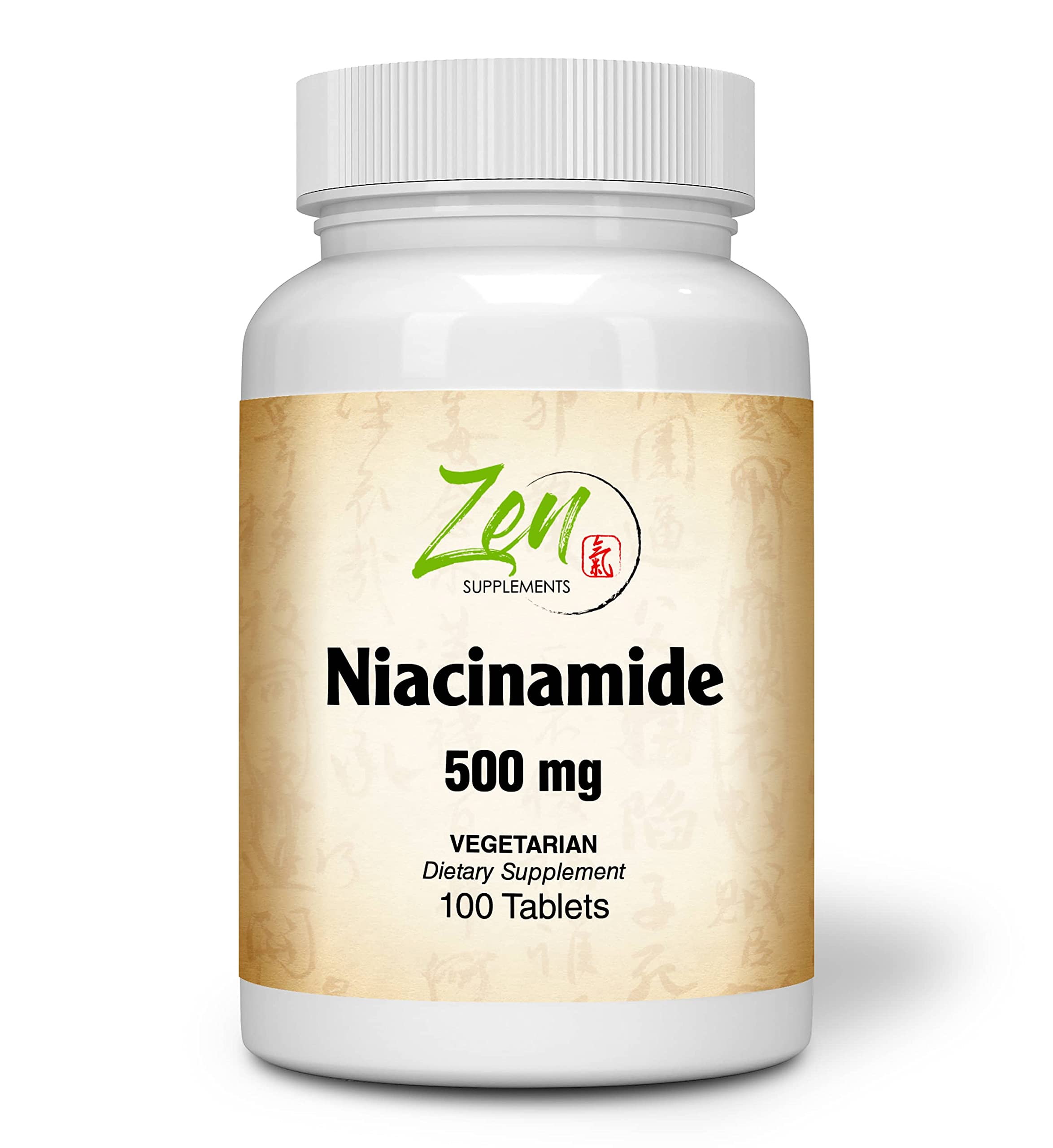 Zen Supplements - Niacinamide 500 Mg Vitamin B3, to Support Cardiovascular Health, Supports Healthy Skin and Joints, & Promotes Metabolism of Glucose 100-Tabs