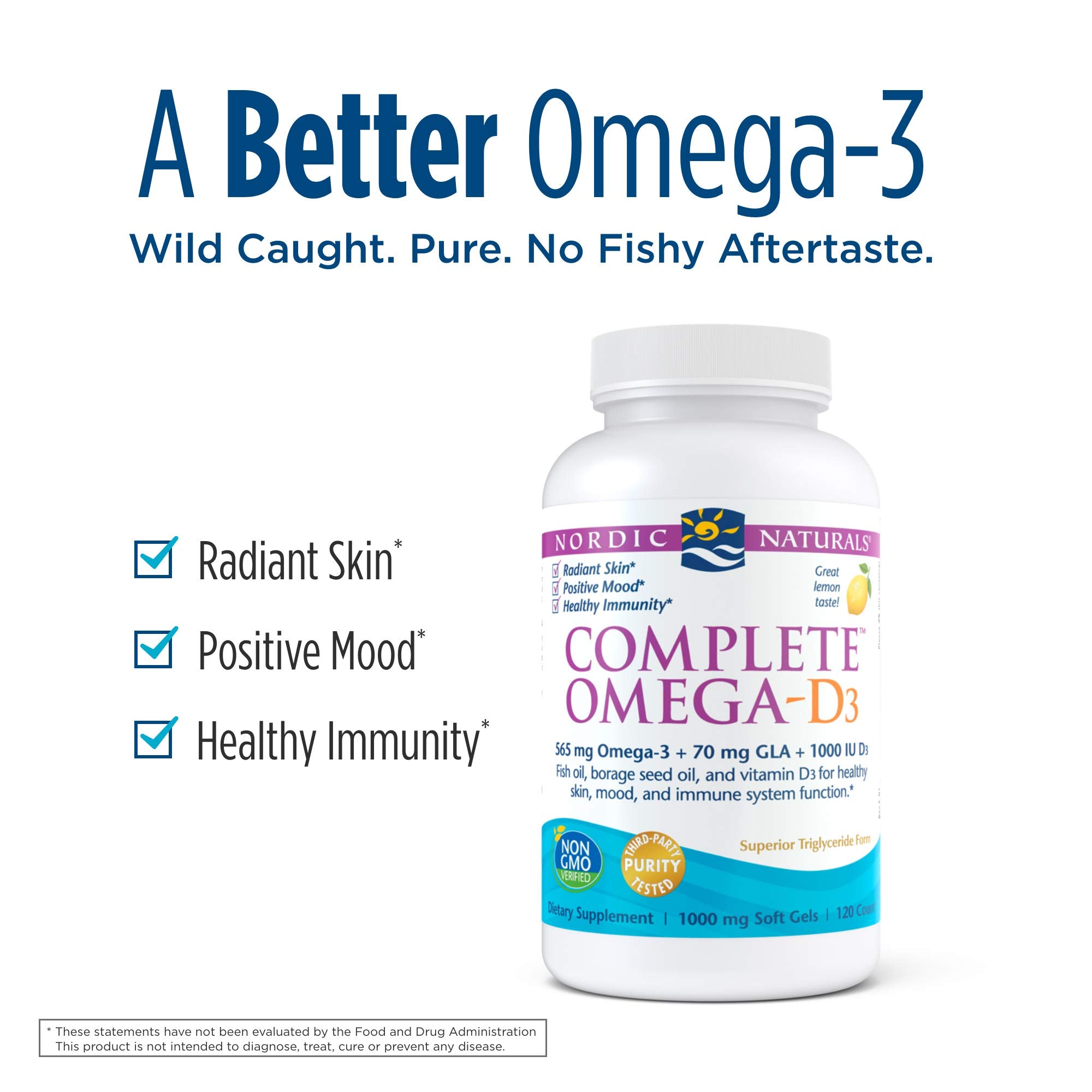 Nordic Naturals - Complete Omega-D3, Additional Bone, Mood, and Immune Support, 120 Soft Gels