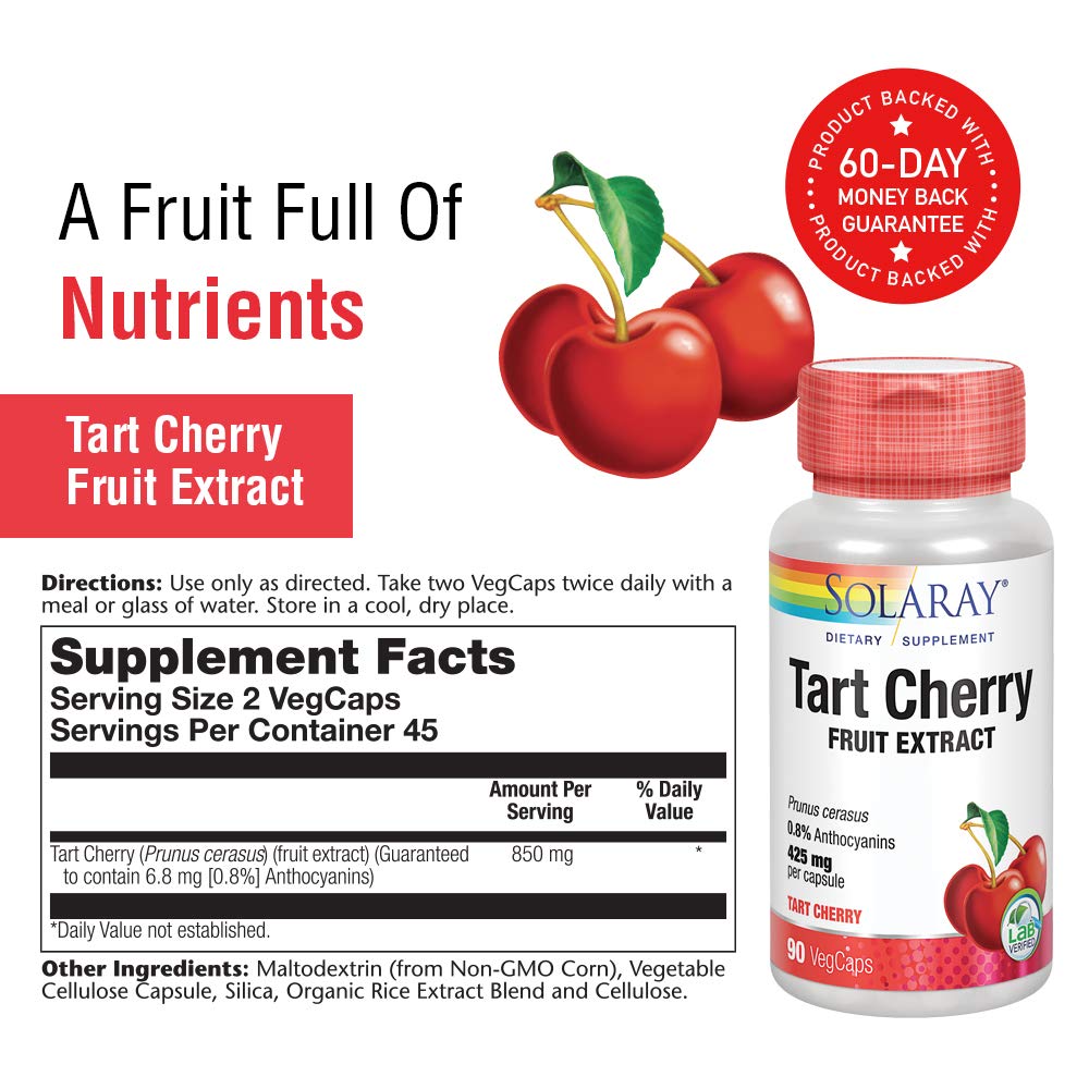 Solaray Tart Cherry Fruit Extract 90ct VegCap