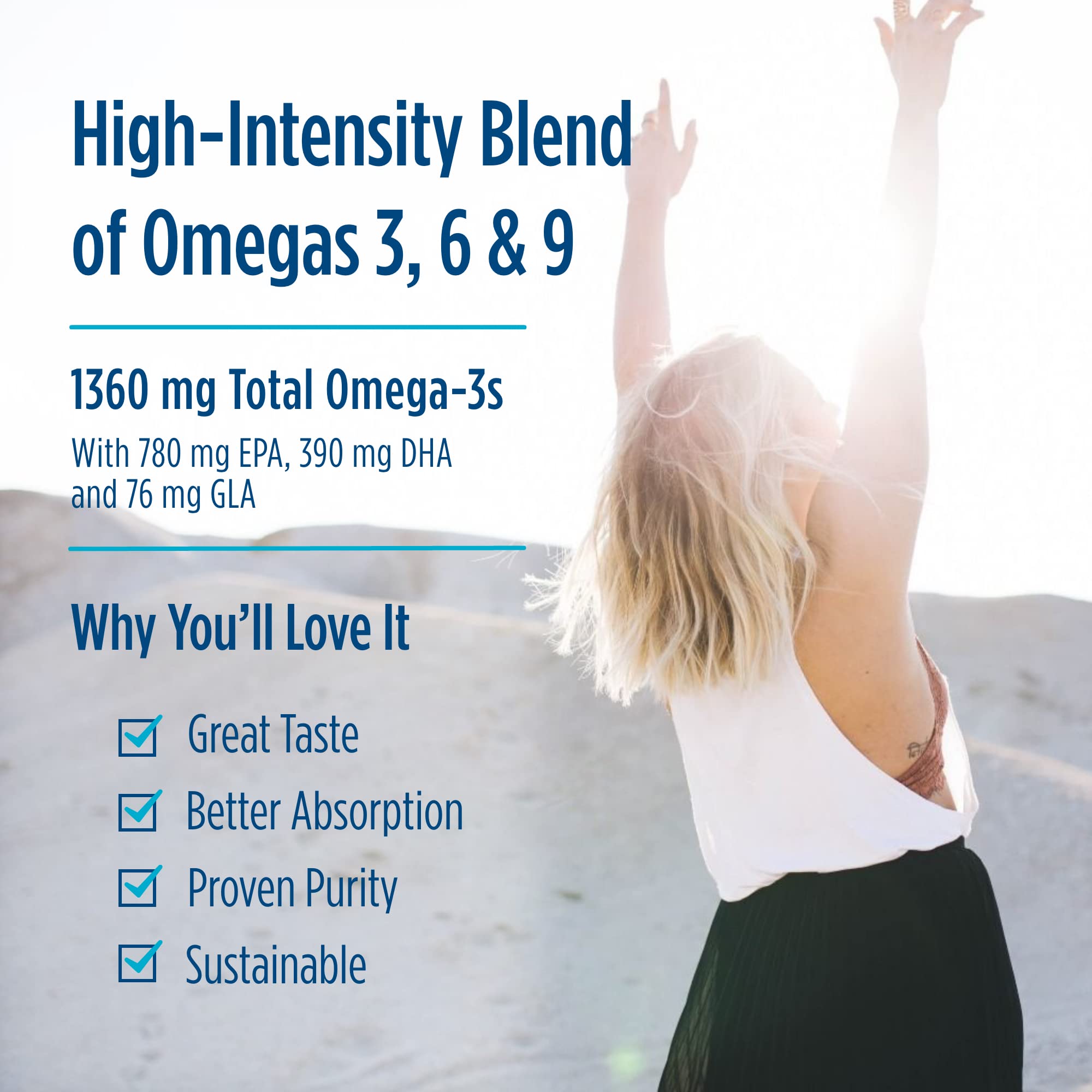 Nordic Naturals Complete Omega Xtra - High Potency Omega 3-6-9 Complex, Lemon Flavor, 60 Count