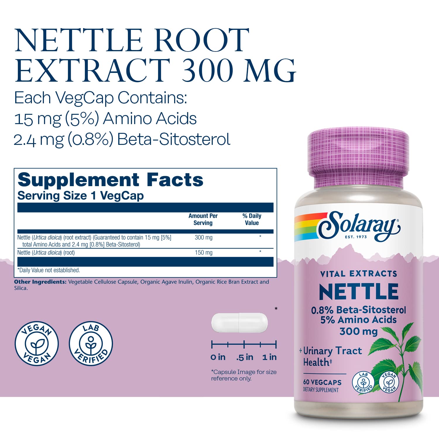 Solaray Nettle Root Extract 60ct VegCap