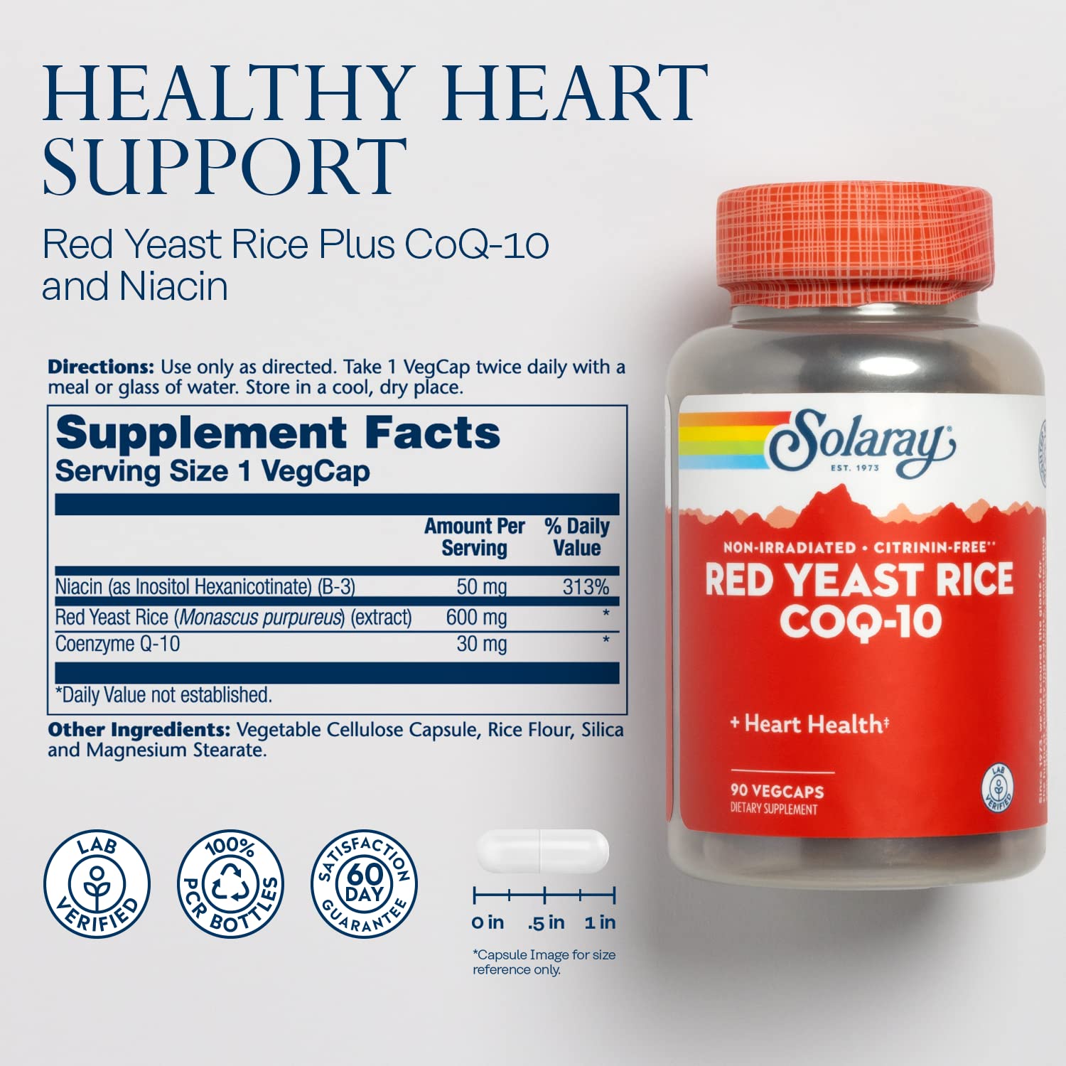 Solaray Red Yeast Rice plus CoQ-10 90ct VegCap