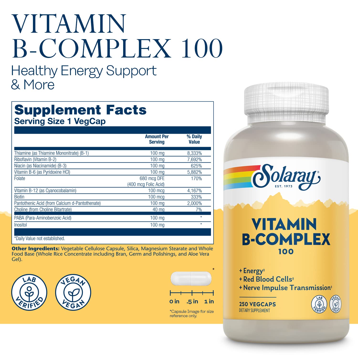 Solaray Vitamin B-Complex100 - 250ct VegCap
