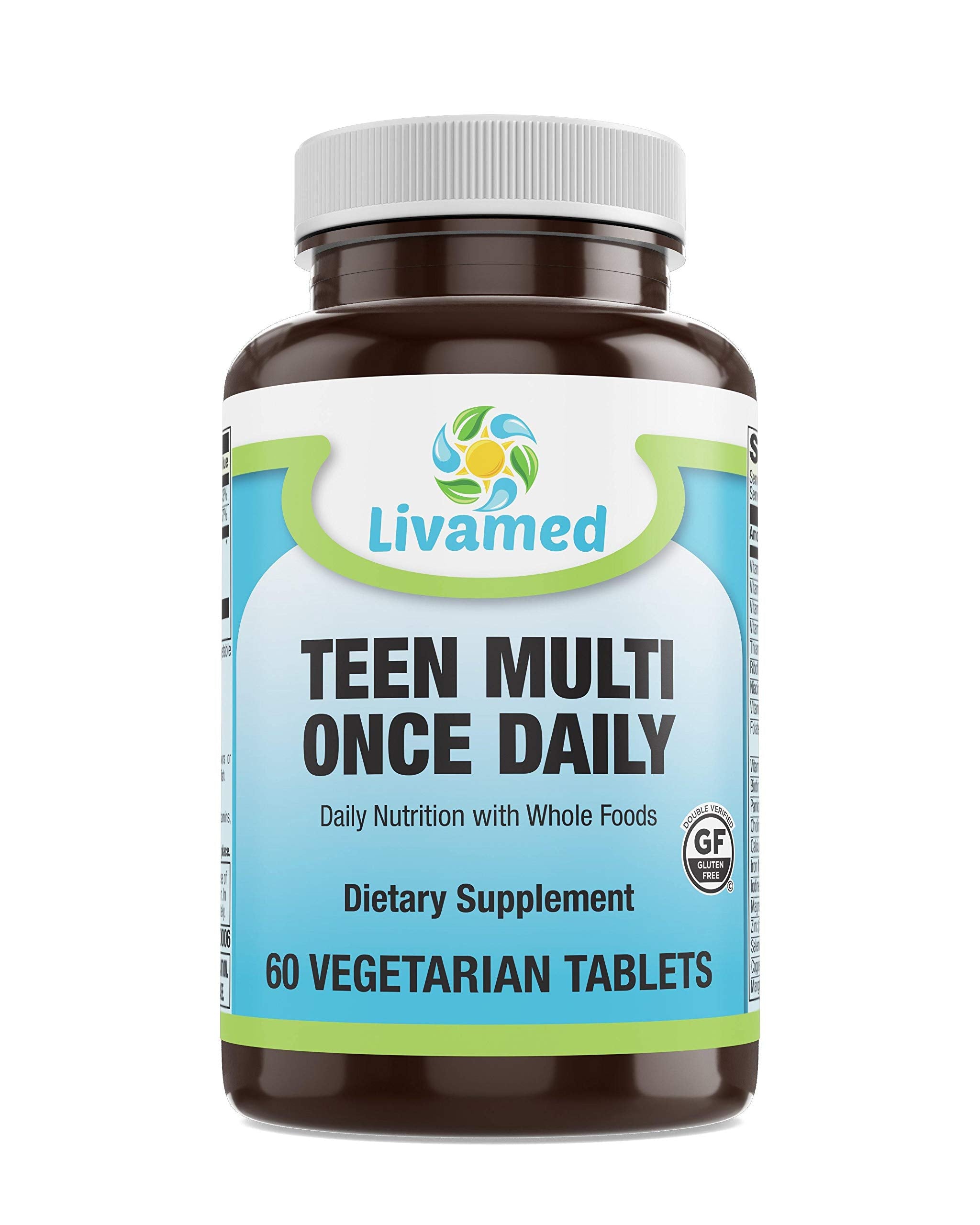 Livamed - Food Rich Teen Multivitamin Once Daily Veg Tabs 60 Count