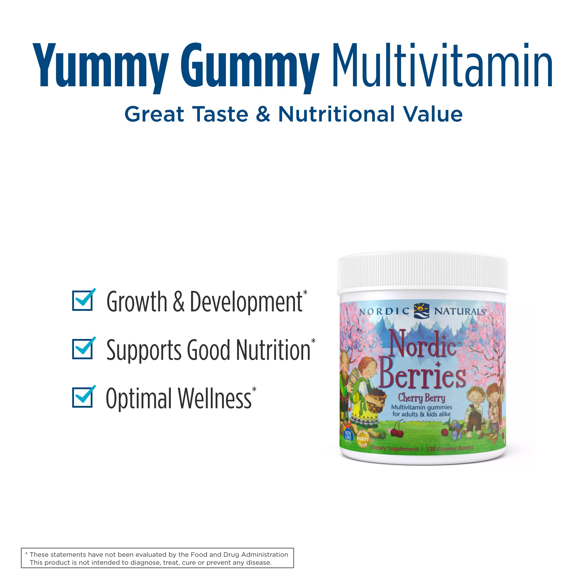 Nordic Naturals Cherry Multivitamin Gummy - Chewable Vitamin For Children And Adults Provides Essential Vitamins And Nutrients For Immune System, Bone Health, Development & Overall Health, 120 Count