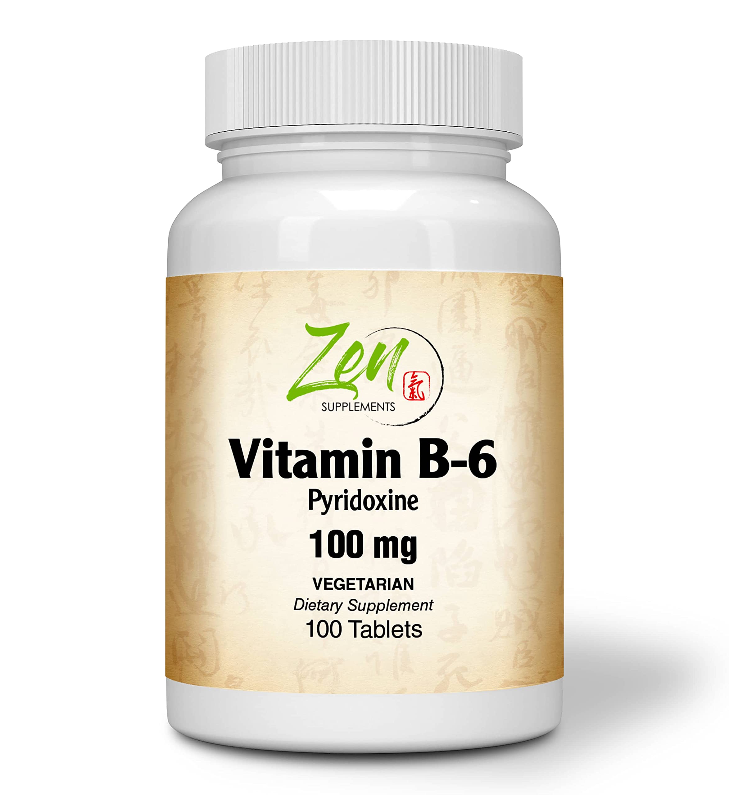 Zen Supplements - Vitamin B-6 100 Mg 100-Tabs - Supports Metabolism and Nervous System Health