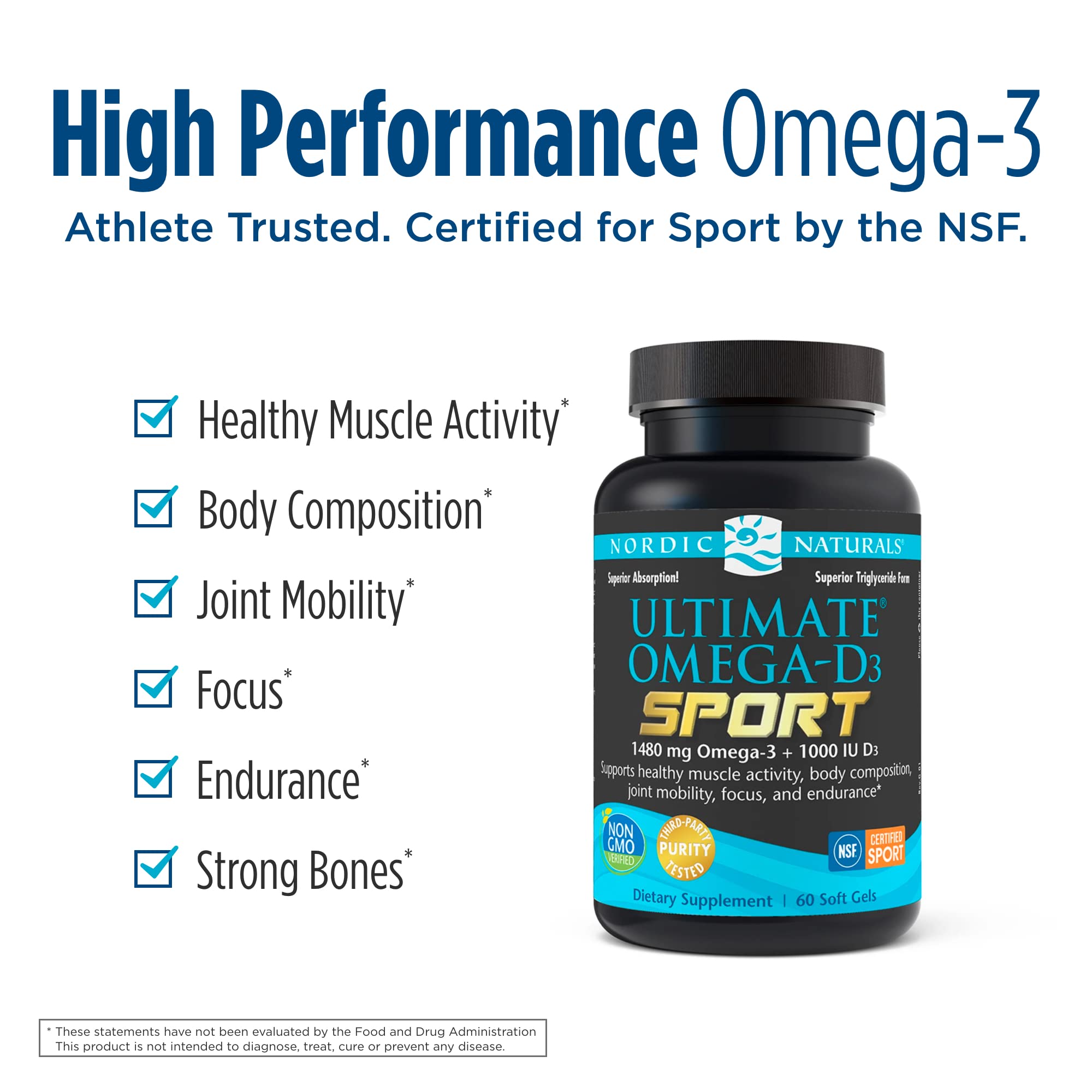 Nordic Naturals - Ultimate Omega-D3 Sport, Supports Healthy Bones and Immunity, 60 Soft Gels