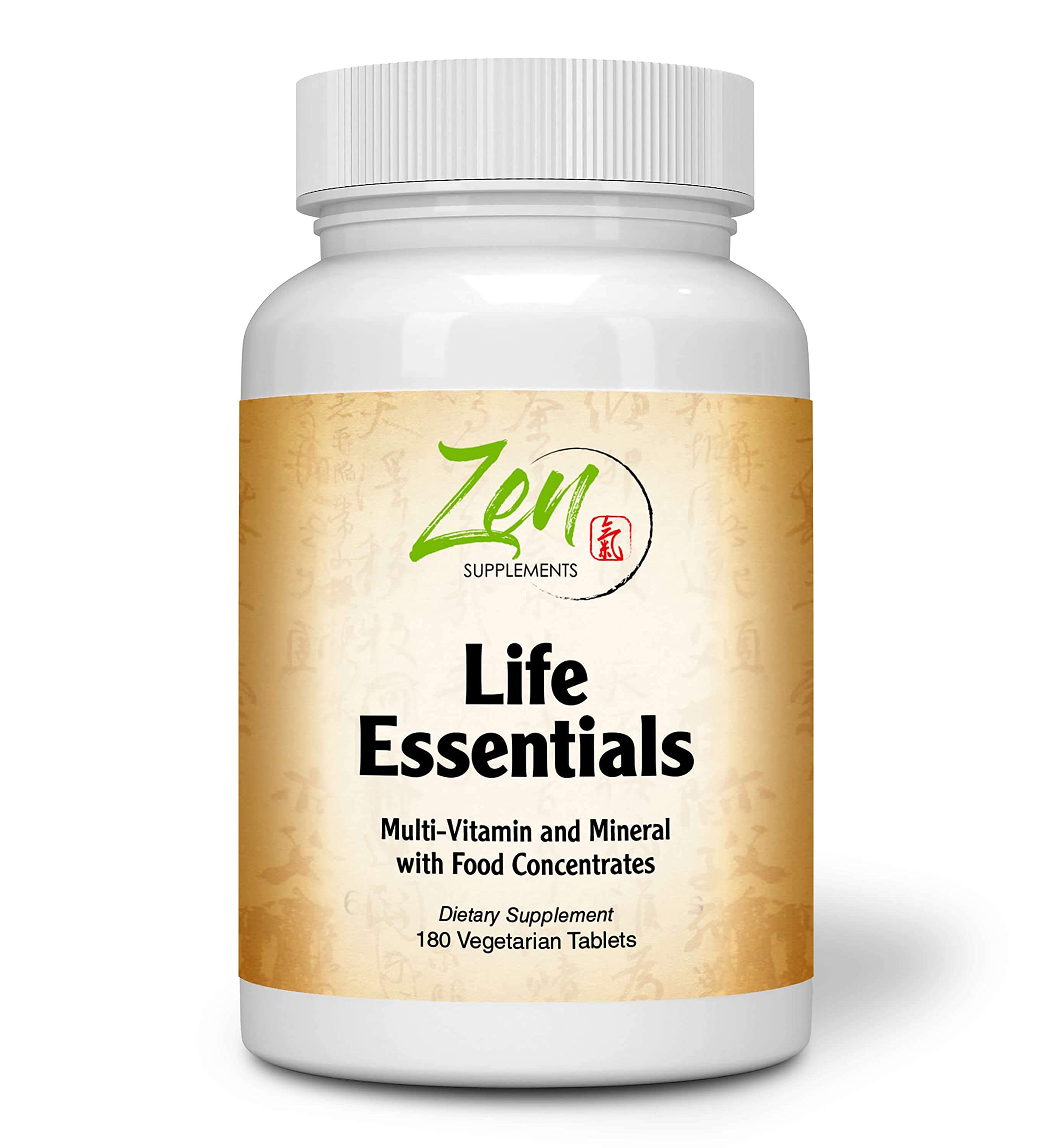 Zen Supplements - Life Essentials Multi-Vitamin from Whole Foods - Real Raw Veggies, Fruits, Superfoods, Probiotics, Digestive Enzymes, Herbs 180-Tabs